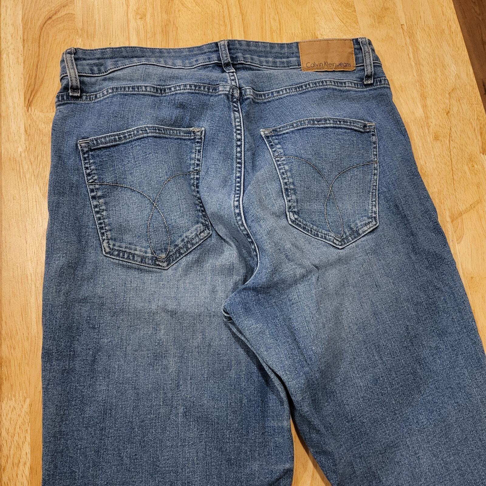 Calvin Cropped Skinny Stretch Denim Jeans 10  Hi Waist 26" Inseam