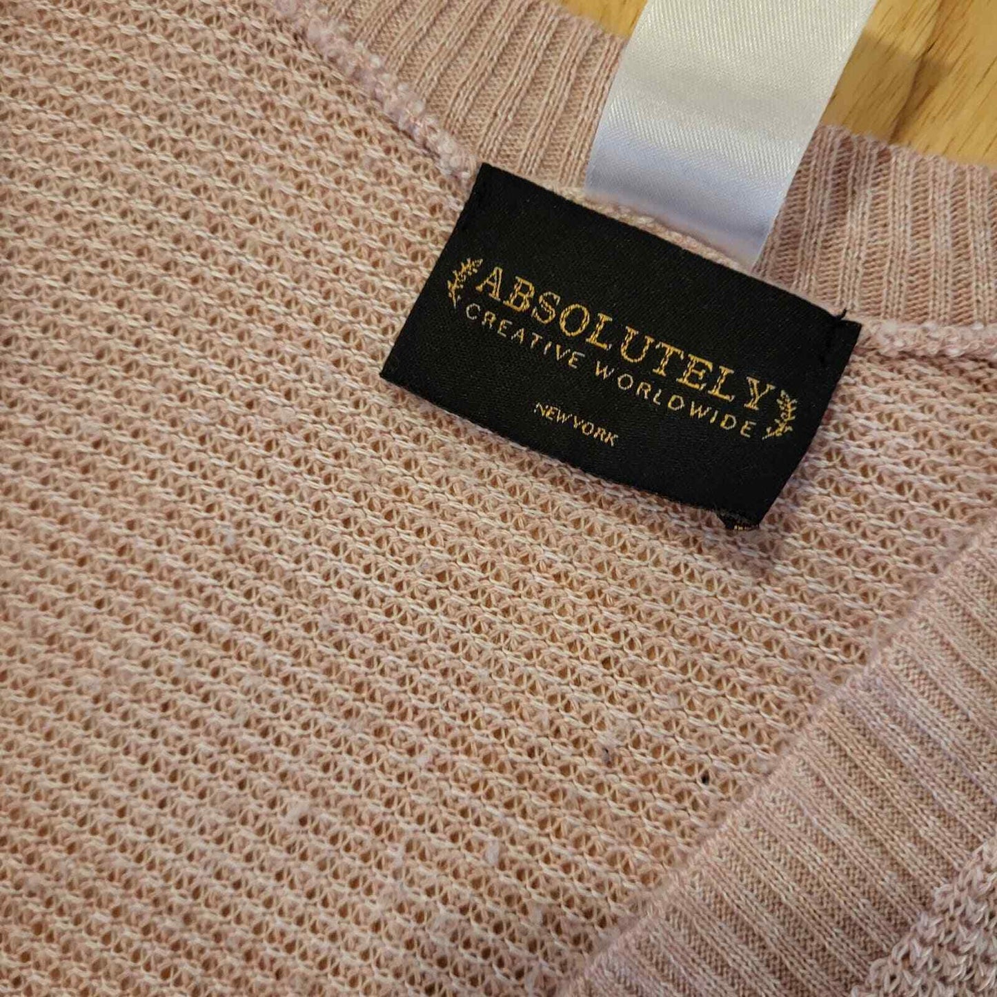 Pink Knit Cardigan Back Cutout Curved Hem Long Sleeve Balletcore