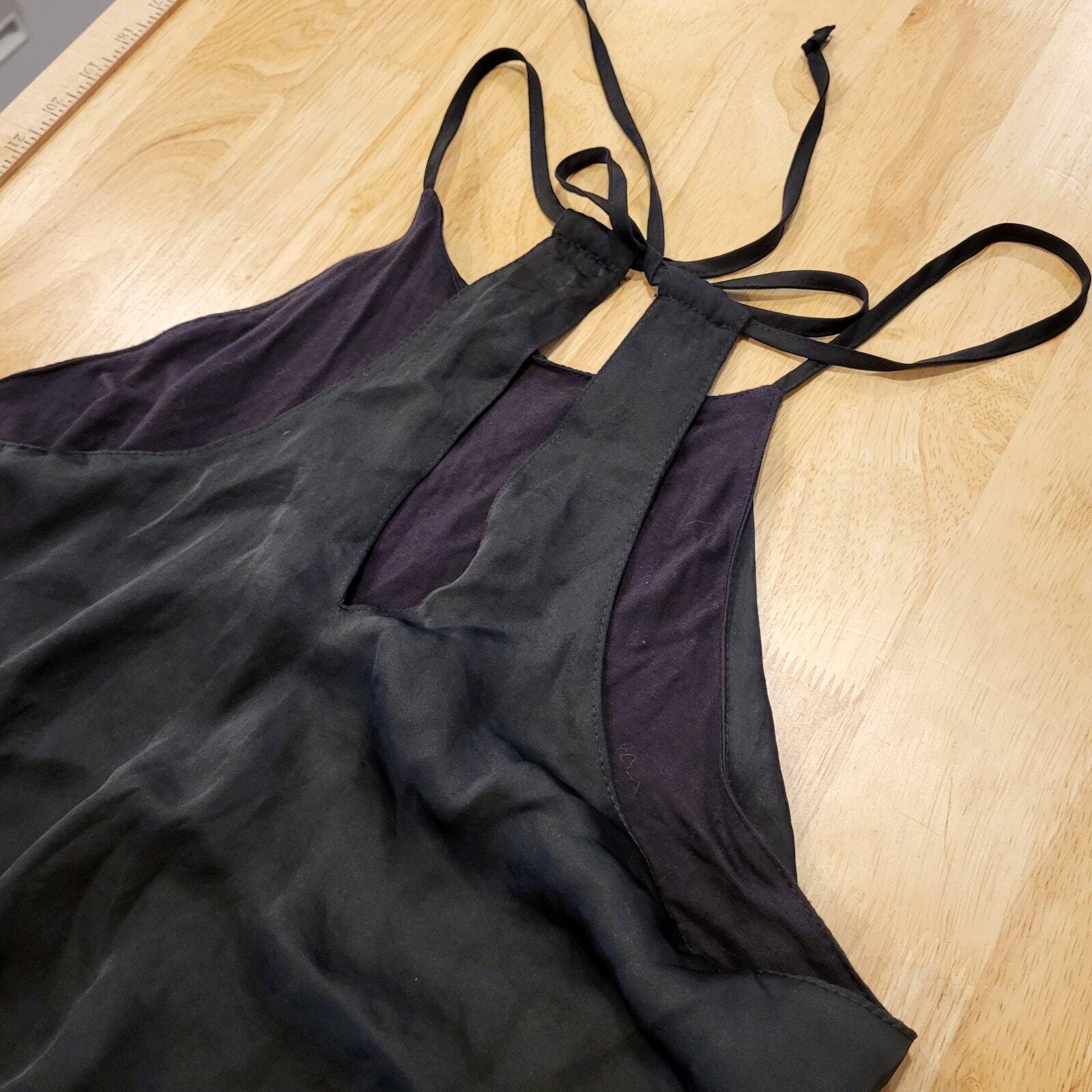 Abercrombie & Fitch Spaghetti Strap Black billowy body suit Medium keyhole 