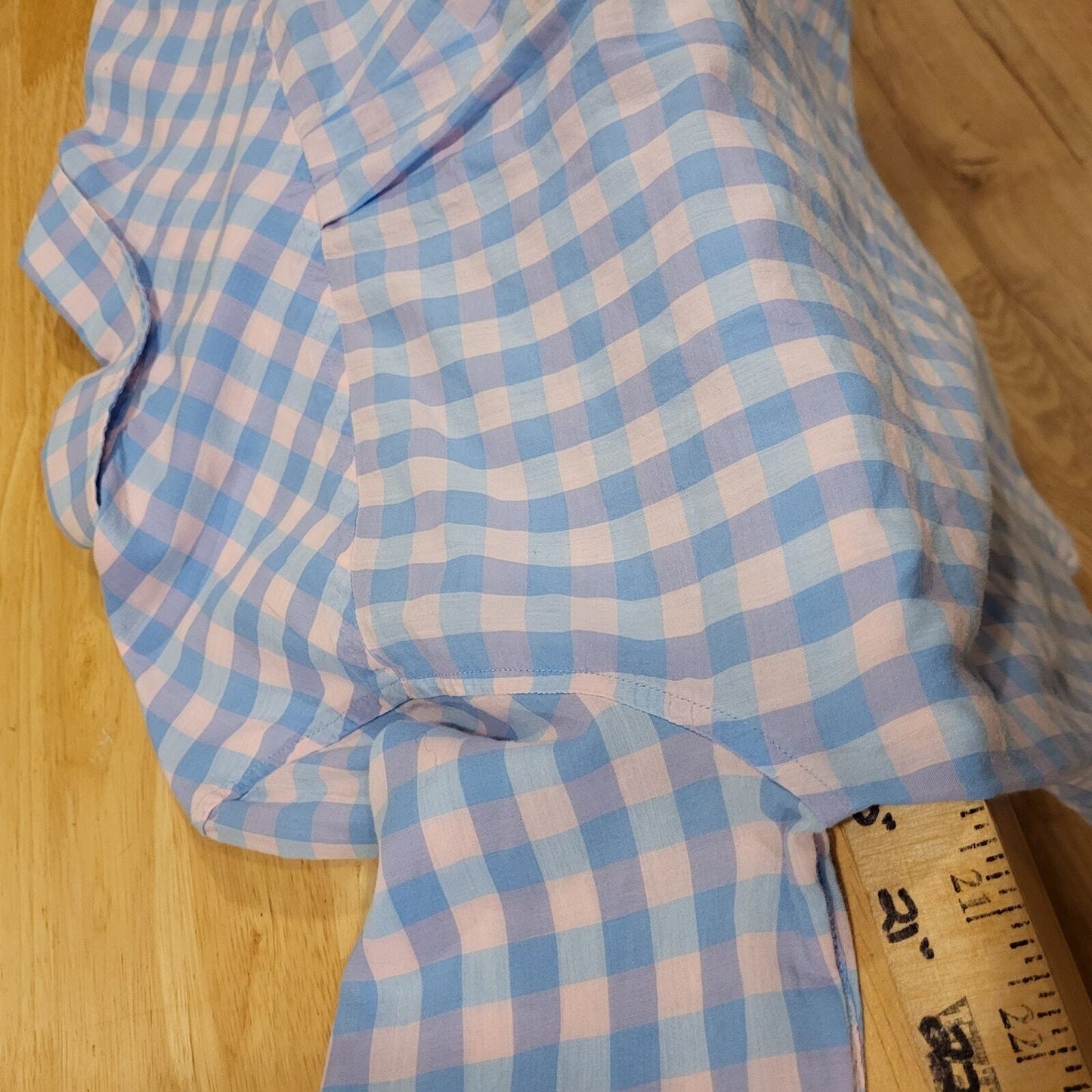 Vineyard Vines Pink & Blue Gingham Collared Button Down Size 4 Long Sleeve