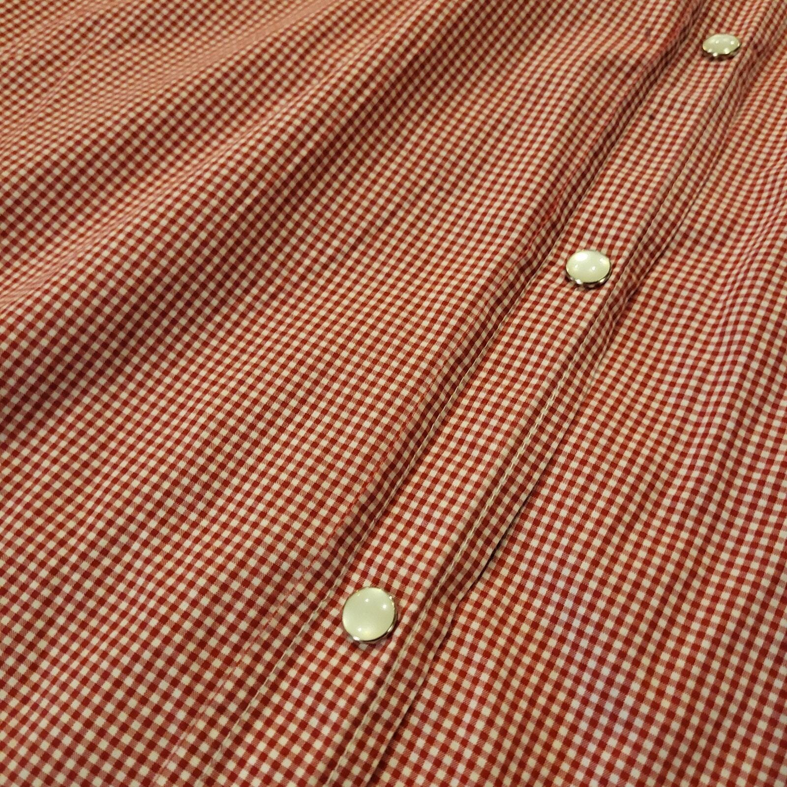 Vintage Sailor Jerry Red Gingham Pearl Snap Shirt Dress 18" P2P 32" Waist