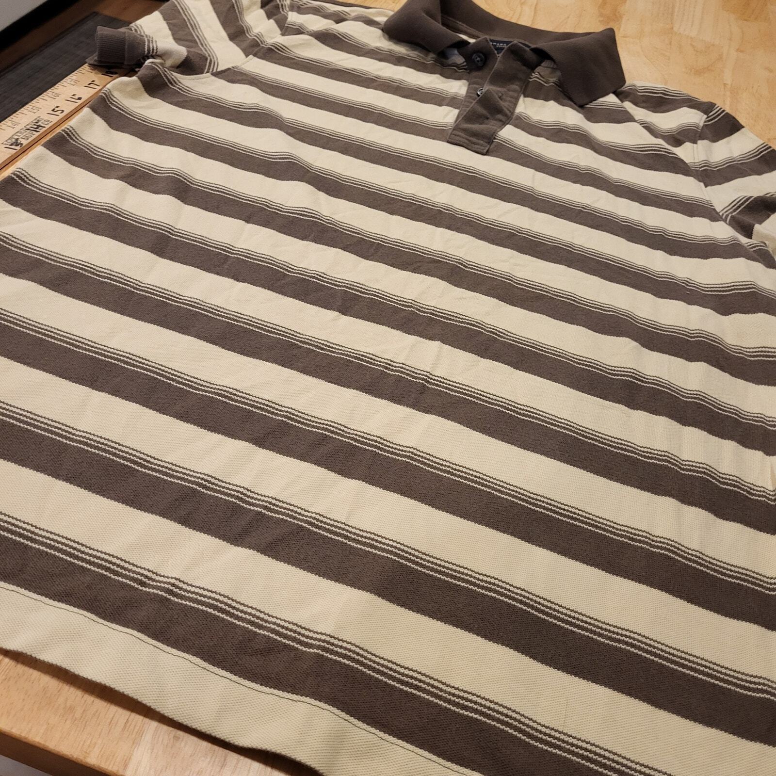Large knit Banana Republic Polo brown and beige stripes 22" pit to pit