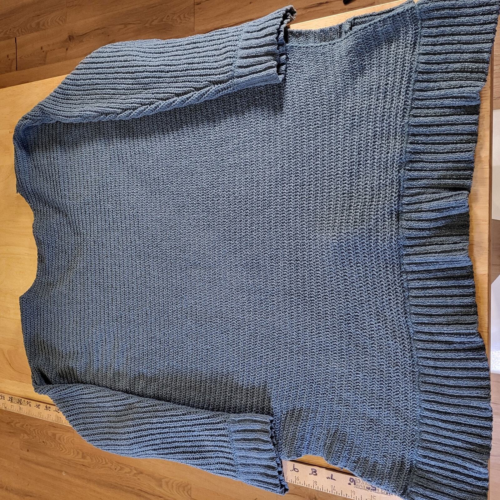 American Eagle Outfitters Turquoise Blue Chenille Oversized Sweater XS