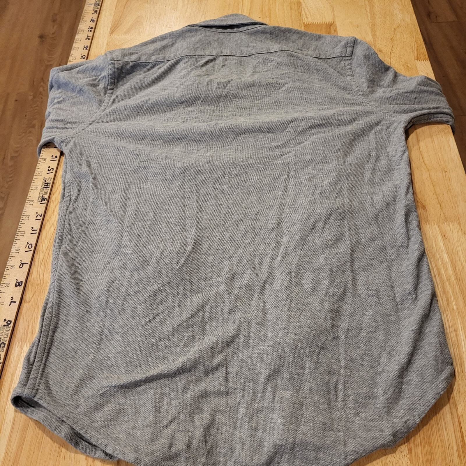Heather Gray Waffle Knit Women's PS Button Down Collar Shirt Long Sleeve