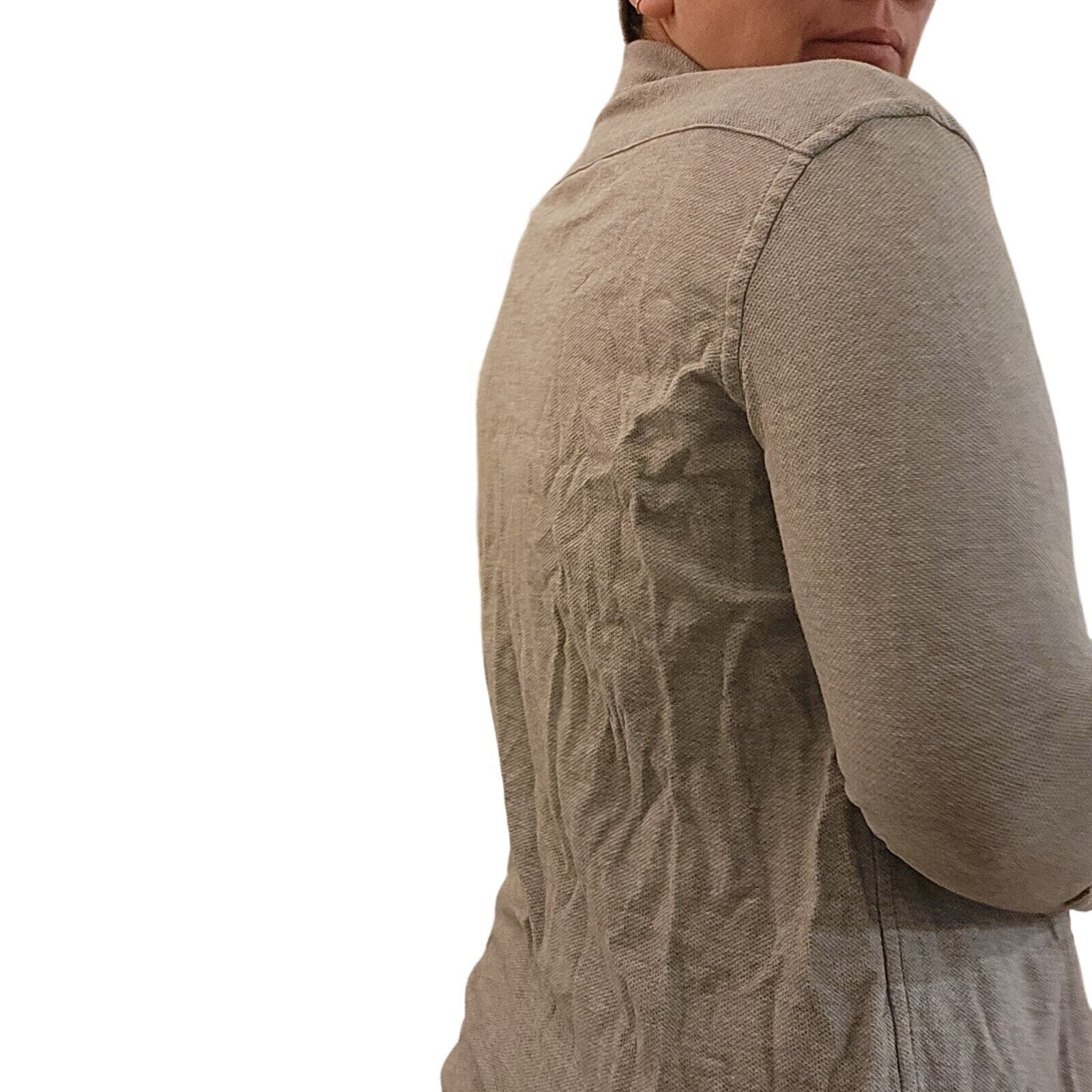 Heather Gray Waffle Knit Women's PS Button Down Collar Shirt Long Sleeve