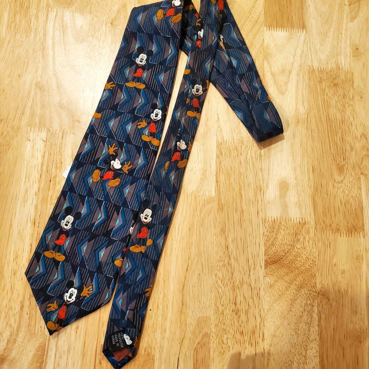 Vintage Disney Mickey Mouse Tie Geometric Print