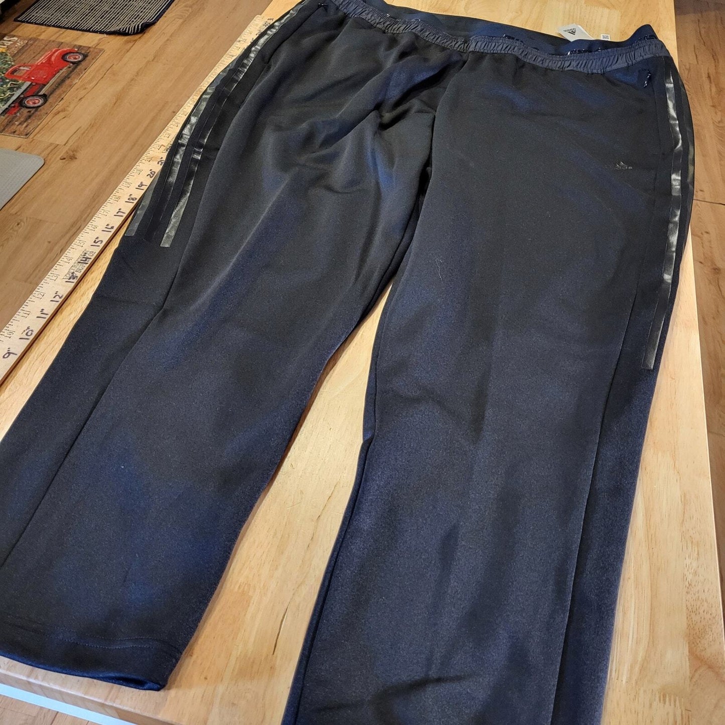 NWT Adidas Nylon Track Pants Elastic Waist & Cuff  TRO  Ankle Zip Stick Waist 3x
