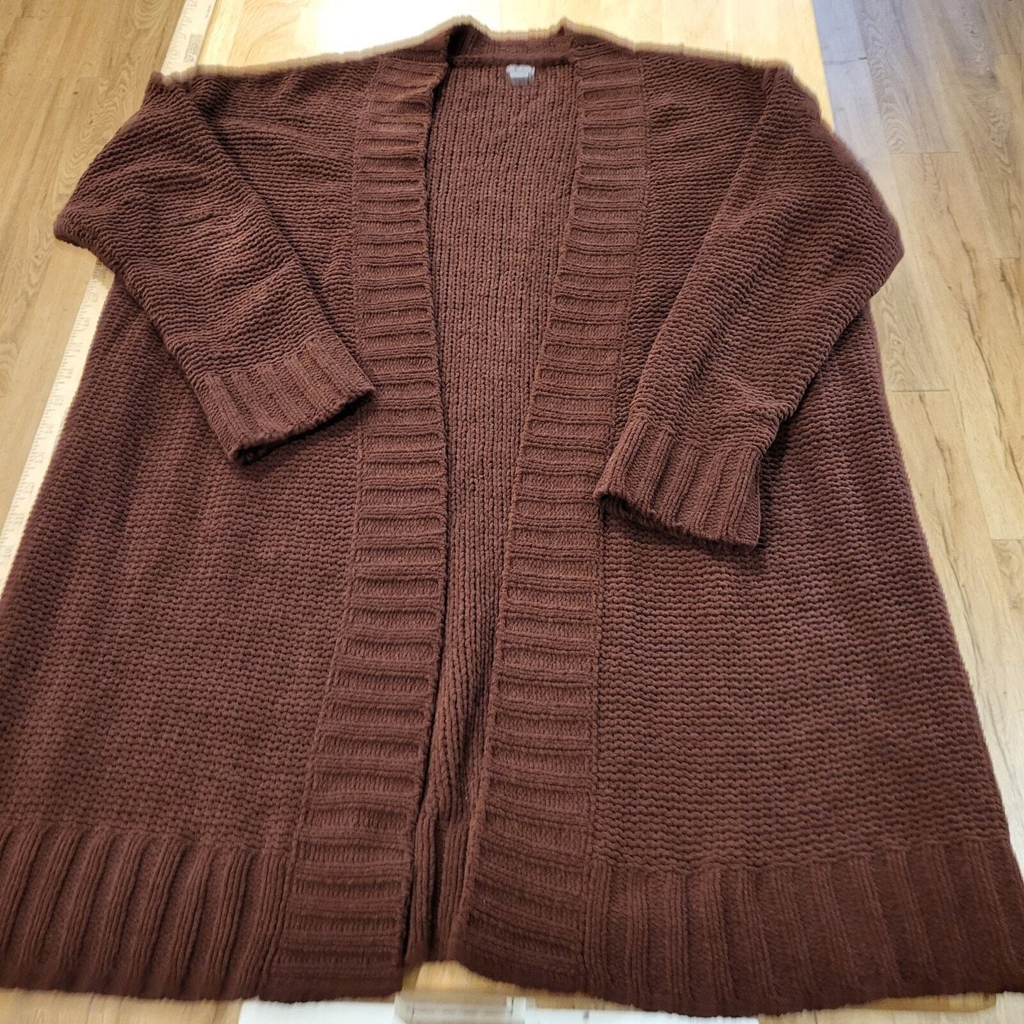 Aerie Chocolate Cheneille Soft Long Sleeve Medium Length Cardigan XS
