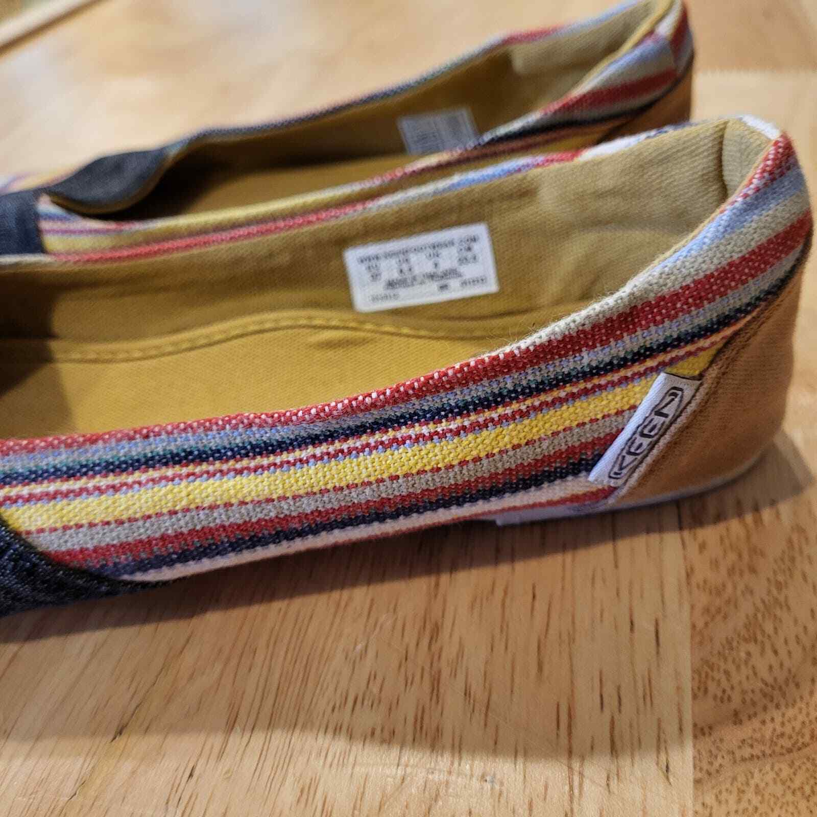 Women's Striped Cortona Keen Canvas Slide On Flats Multicolor 6.5