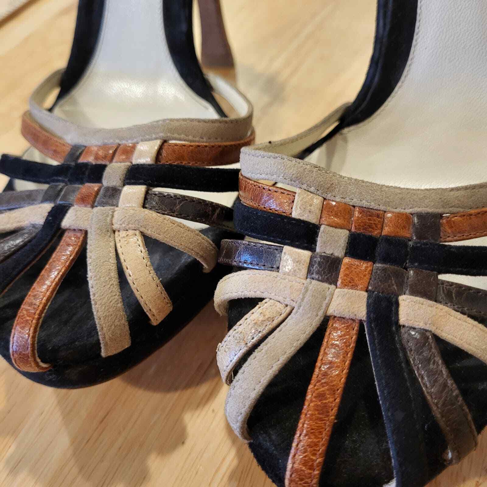 Strappy Leather Multi-color Fendi Stilletto Heals 41 Ankle Strap 