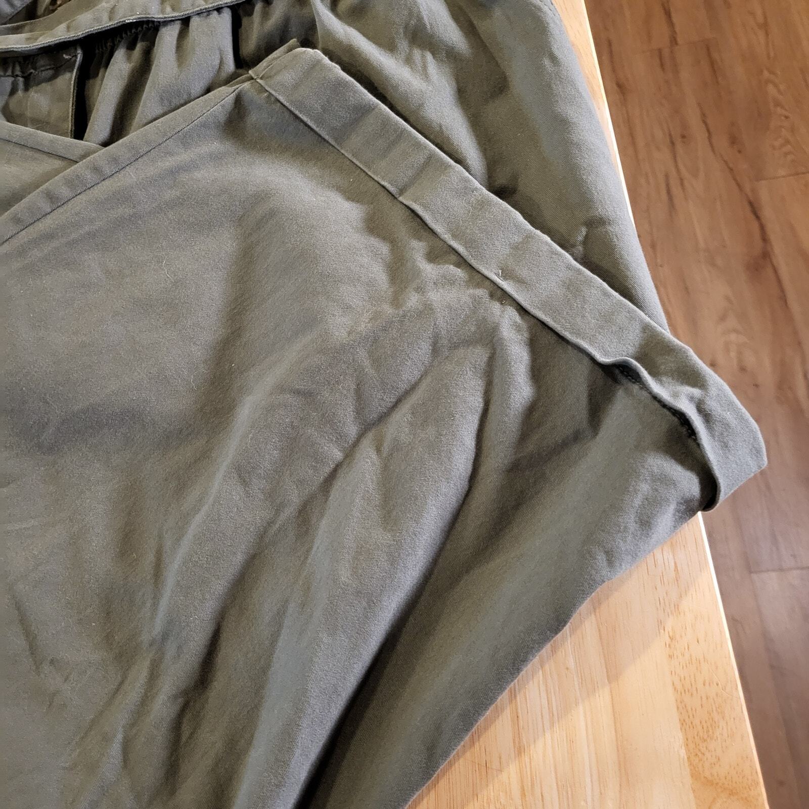 A.N.A 2X Army Green Short Sleeve Jumpsuit Button Collared Pockets Cotton