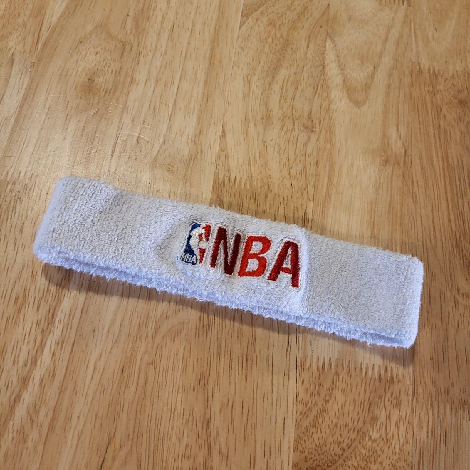 Vintage NBA Sweatband Headband White Terry