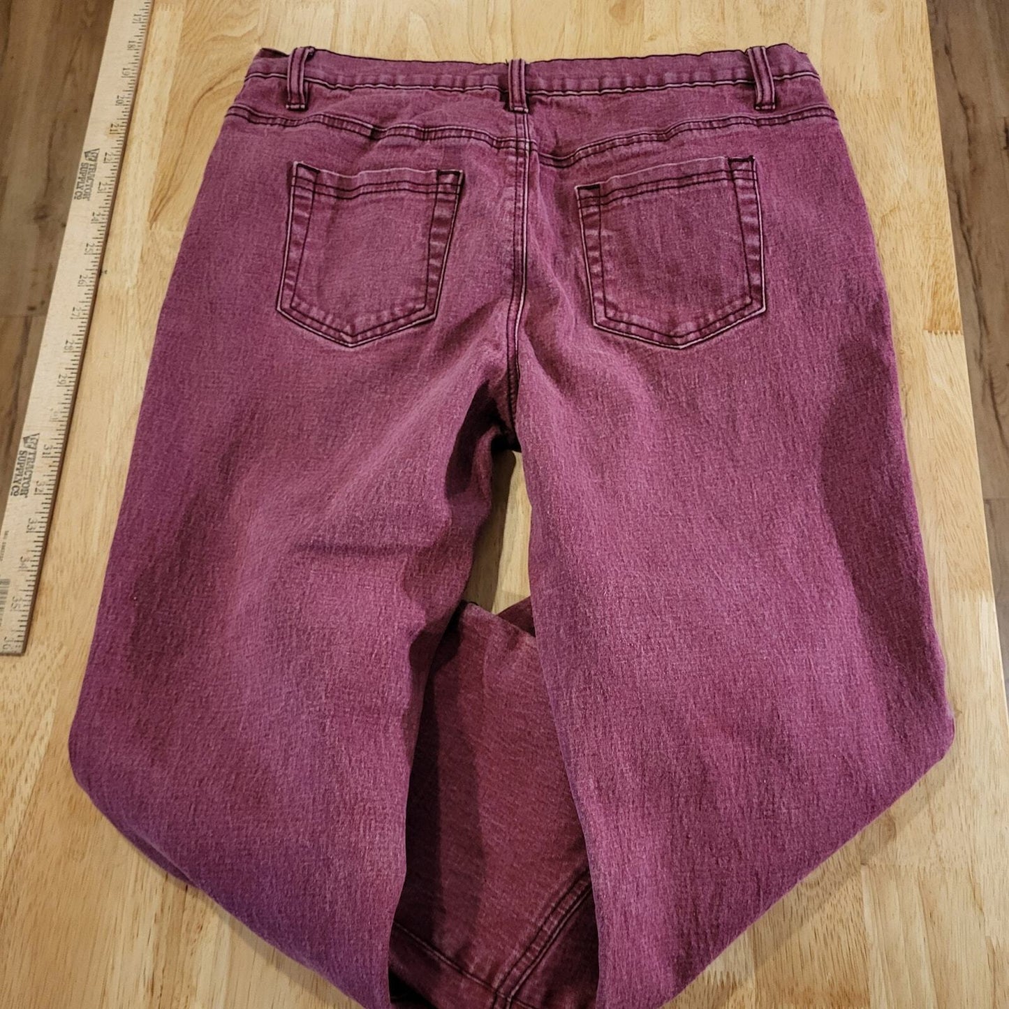 Diane Gilman DG2 Dark Pink Denim Jeans Skinny   32" Waist 25" Inseam