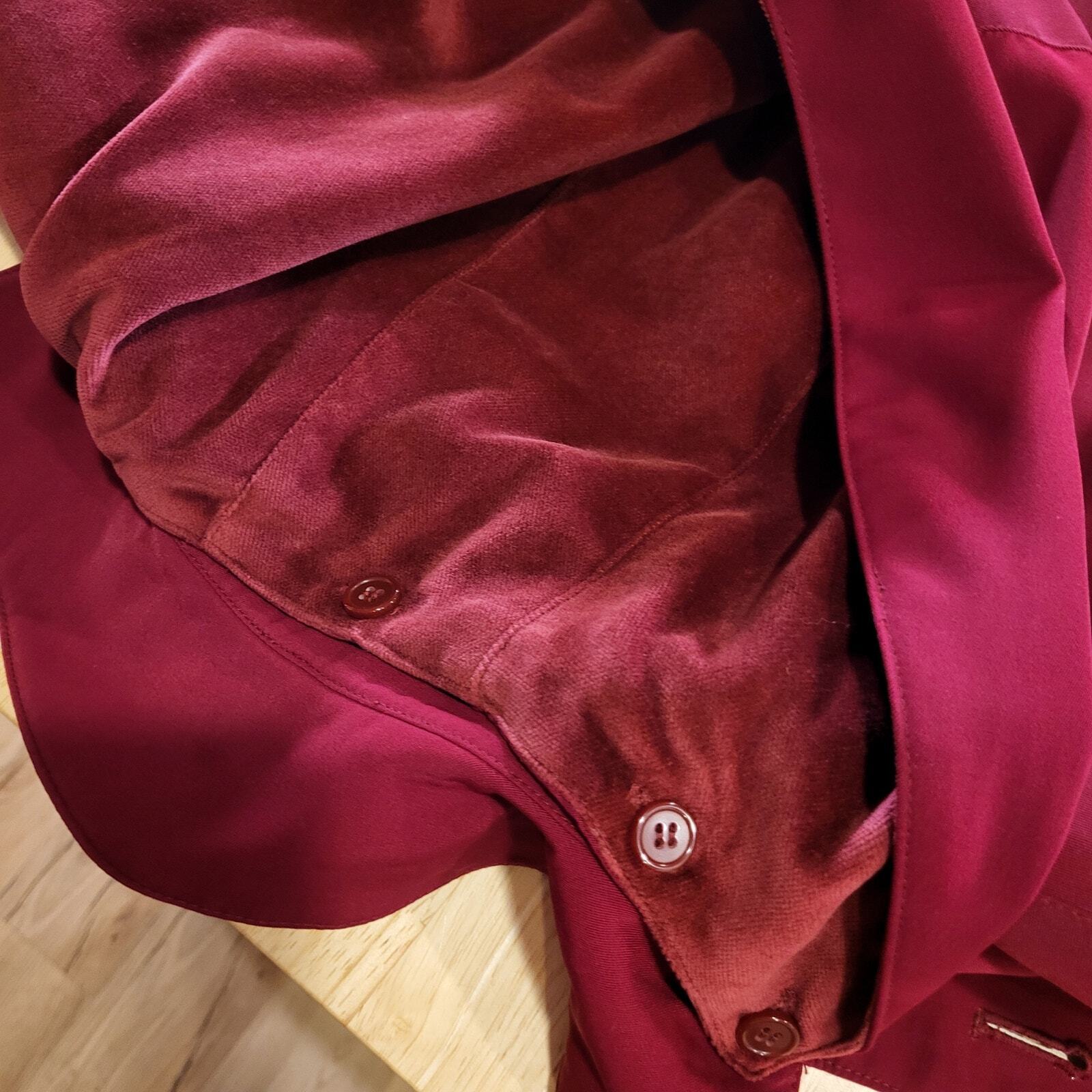 Preston & York Red Hooded Trench Removable Lining Size 6 24" P2P