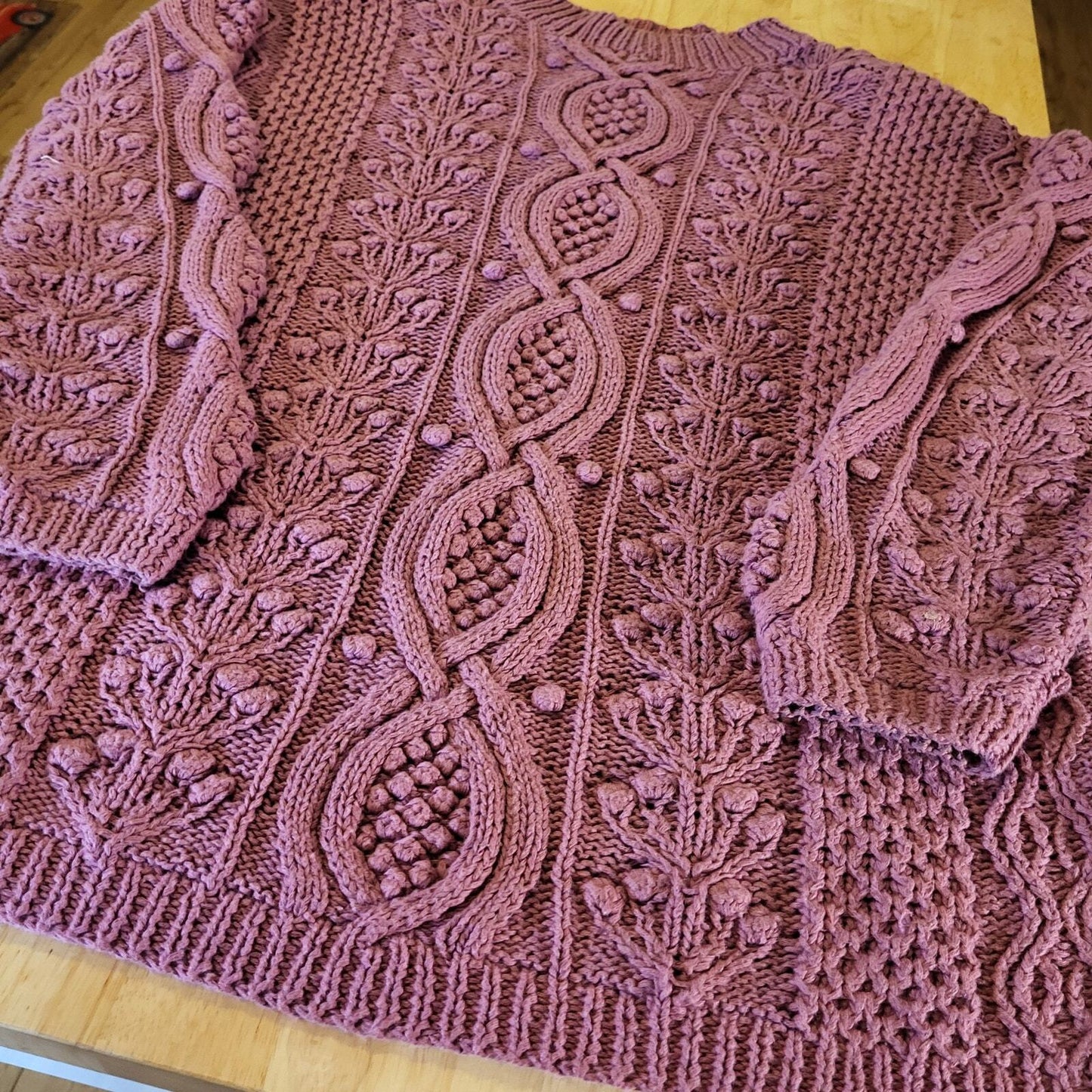 Vintage Express Tricot Handknit 55% Ramie 45% Cotton Pink Oversized Shoulder Pad
