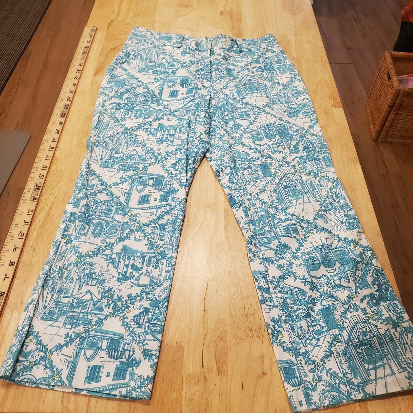 Lilly Pulitzer Blue Toile Golf Pants Ankle Size 4