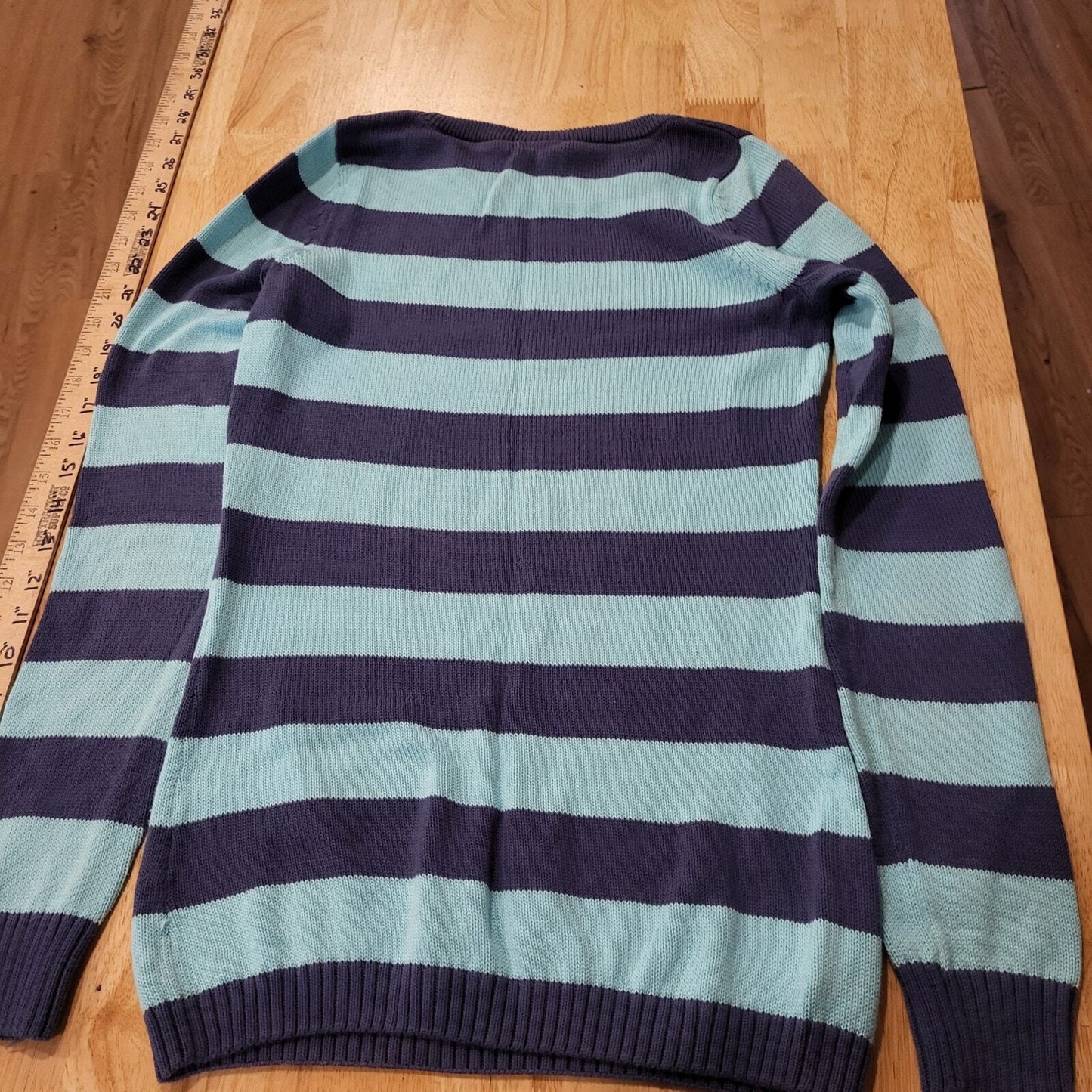 Lacoste Turquoise Blue Long Sleeve Sweater Size 38 17" Pit 2 Pit 25" Length