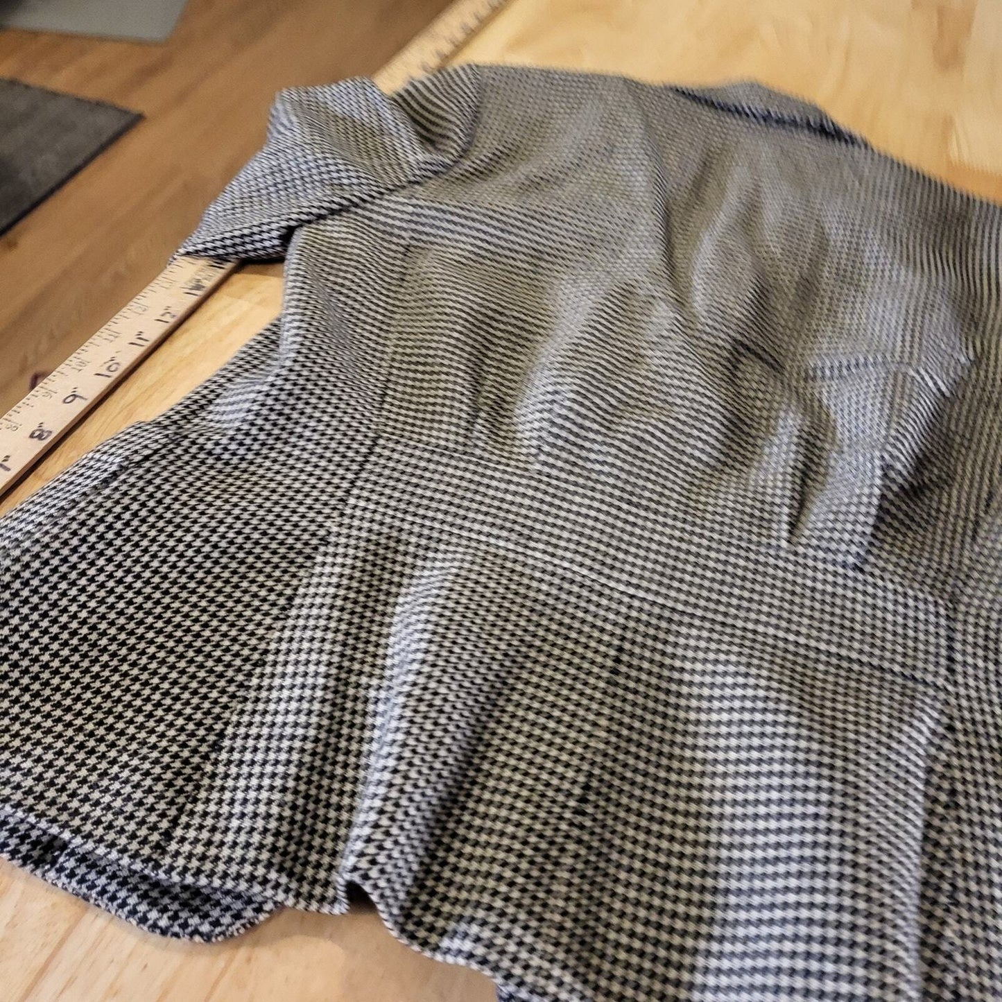 Lauren Ralph Lauren 100% Wool Brown Houndstooth Riding Jacket Pockets 8