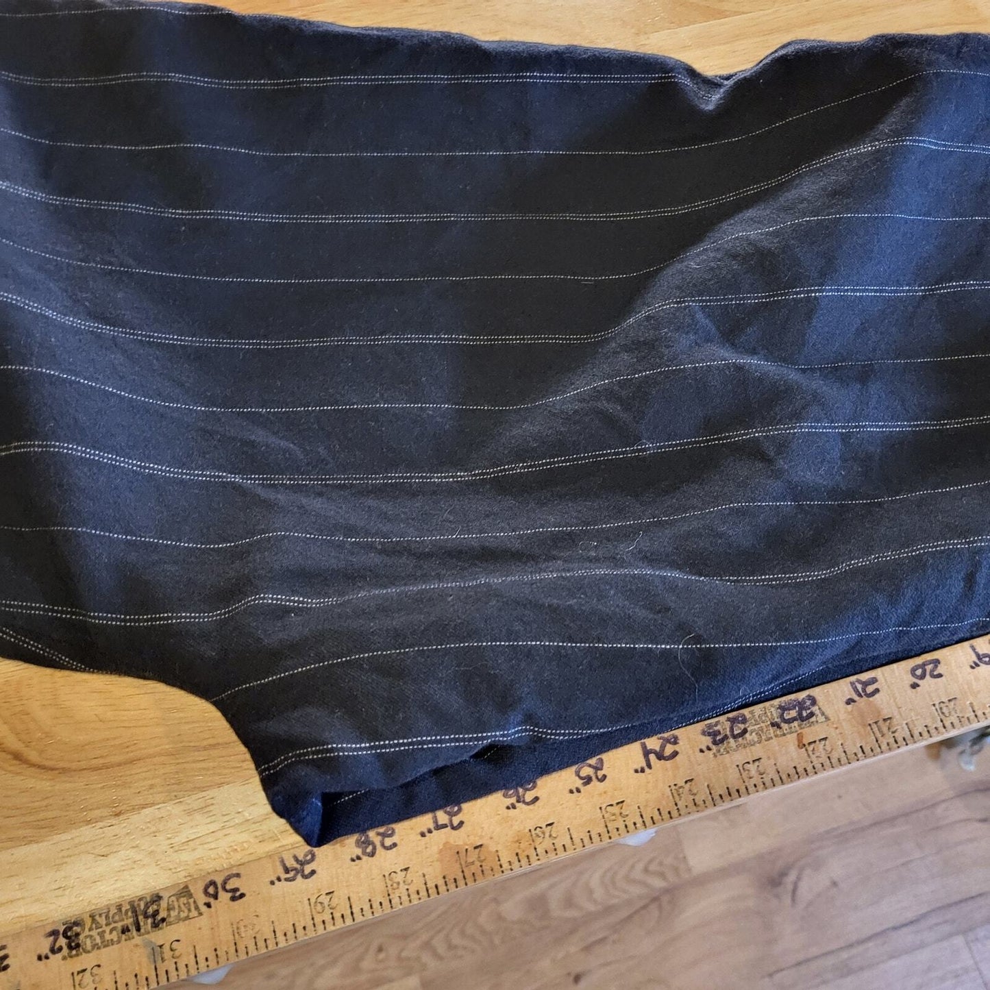 David N. 100% New Wool Woolmark Slacks Size 12 Blue Pinstripe Straight Pleated 