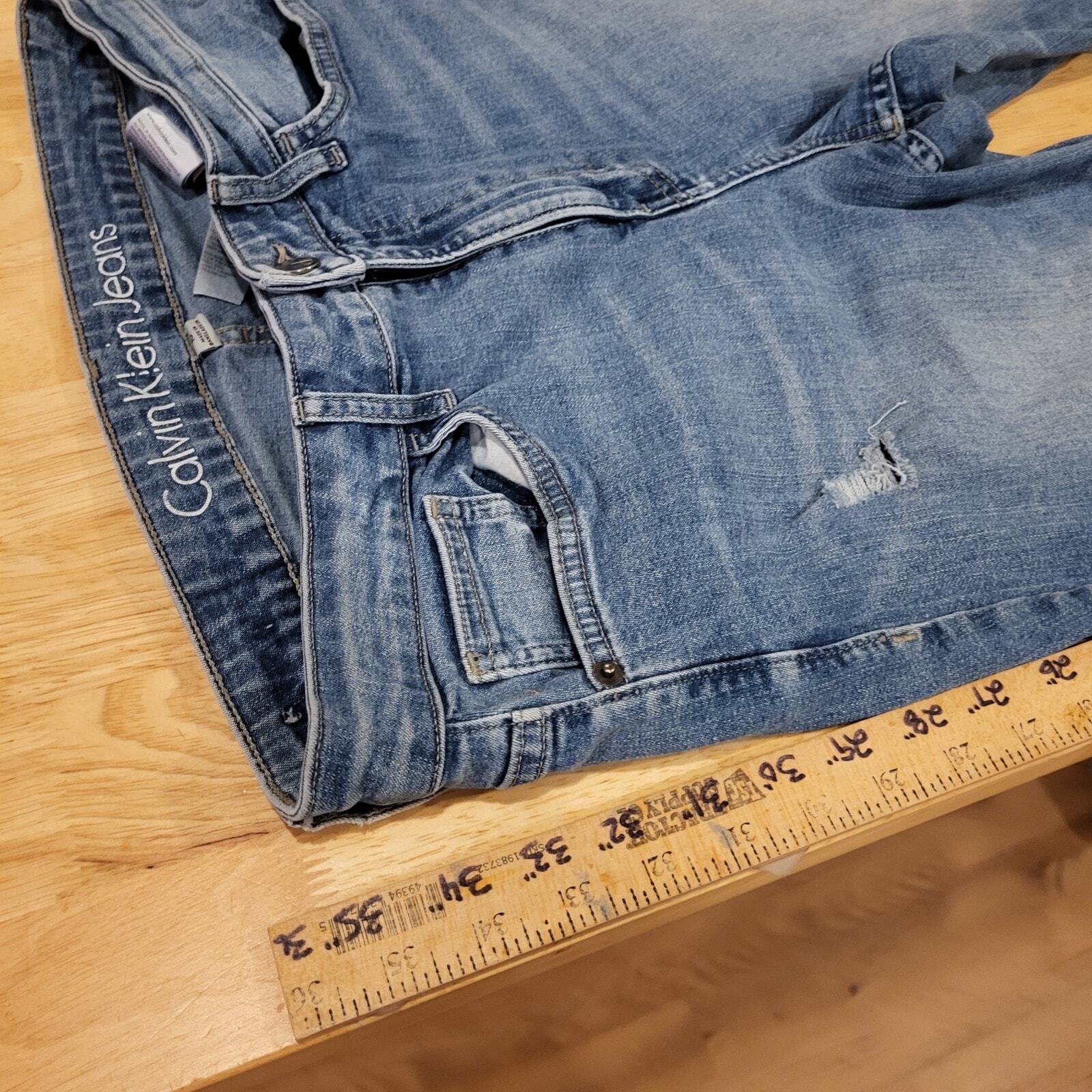 Calvin Cropped Skinny Stretch Denim Jeans 10  Hi Waist 26" Inseam