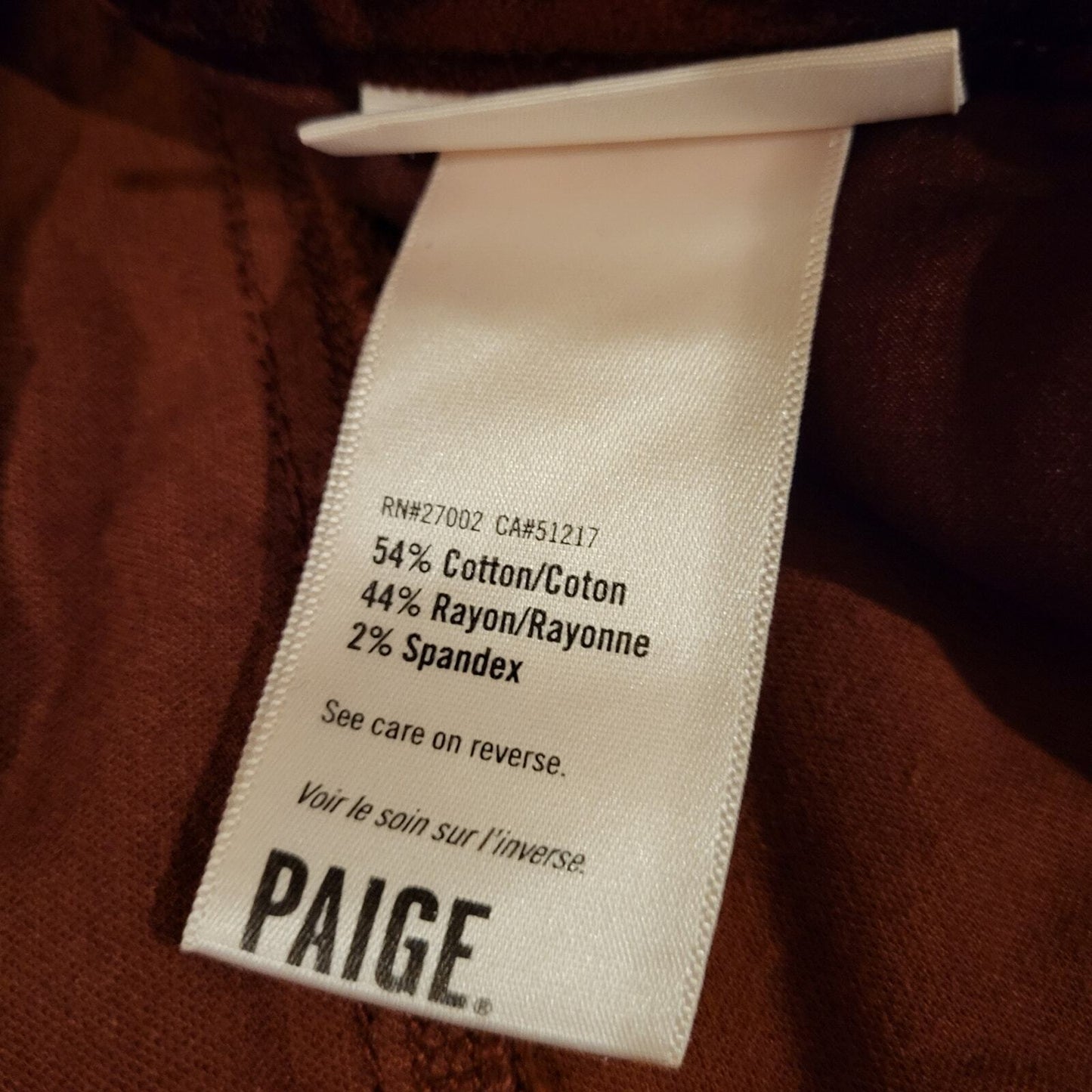 Paige Burgundy Velvet Skinny Jeans Verdugo Ankle Pants Size 29 Cotton Blend