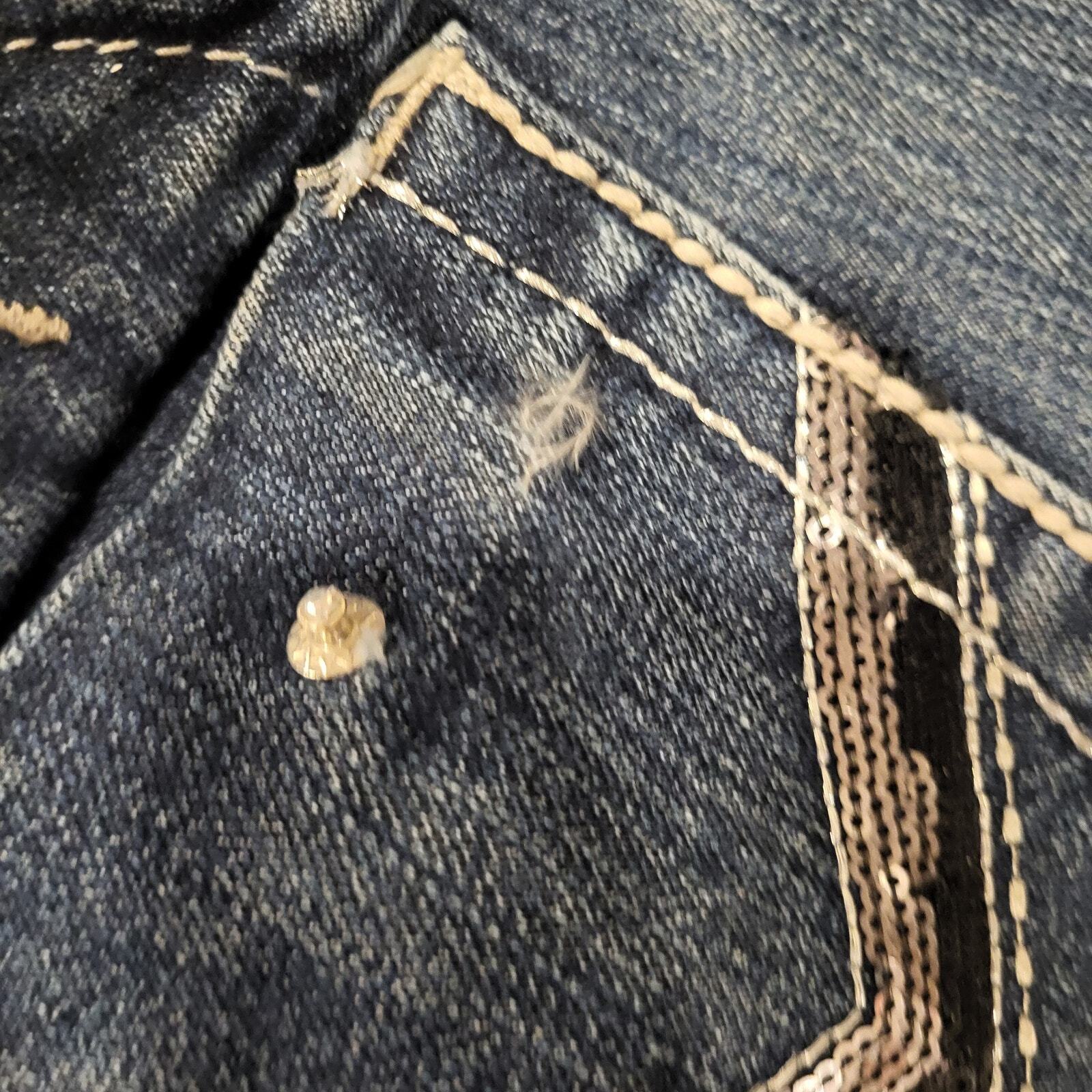 Vintage Dollhouse Jeans 40" Waist Ripped Crotch Damaged Y2K Craft