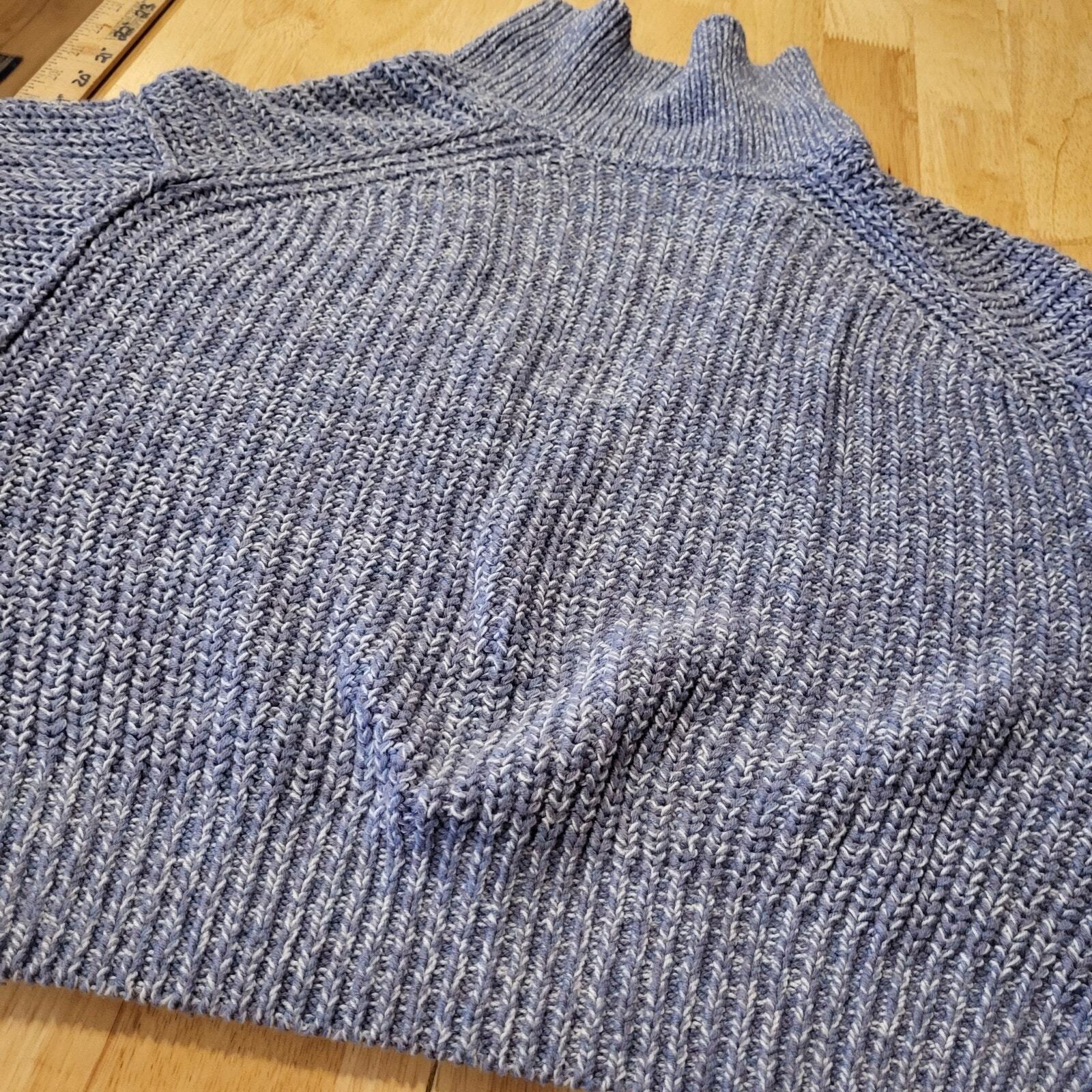 Free People Blue Collared Sweater Slouchy Super Cute Fit Soft XS