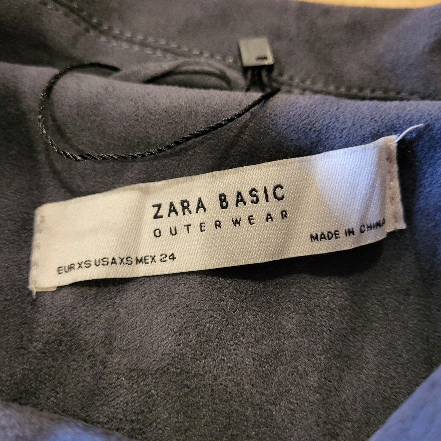 Zara Basic Suede Grey Motorcycle jacket Silver Hardware xs