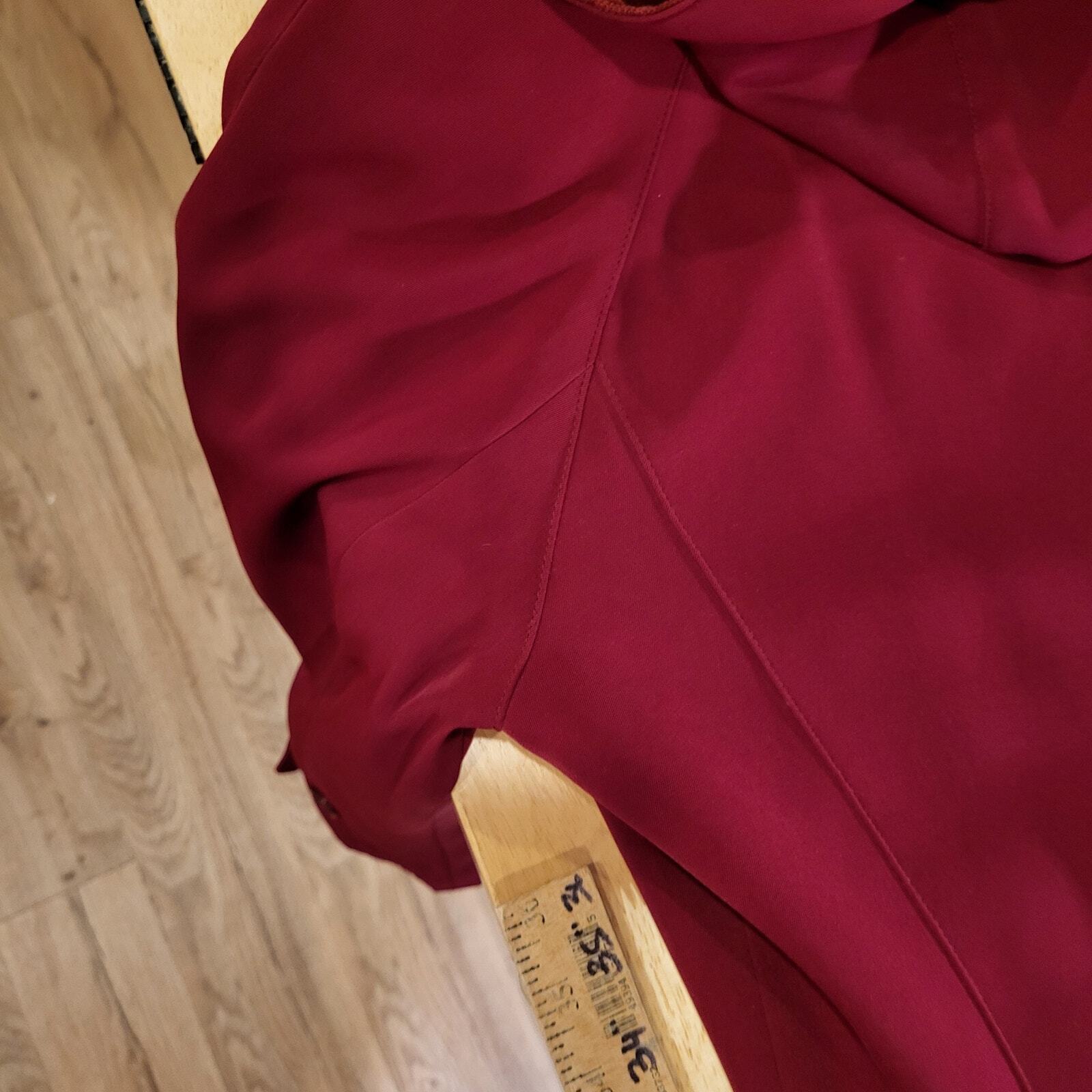 Preston & York Red Hooded Trench Removable Lining Size 6 24" P2P