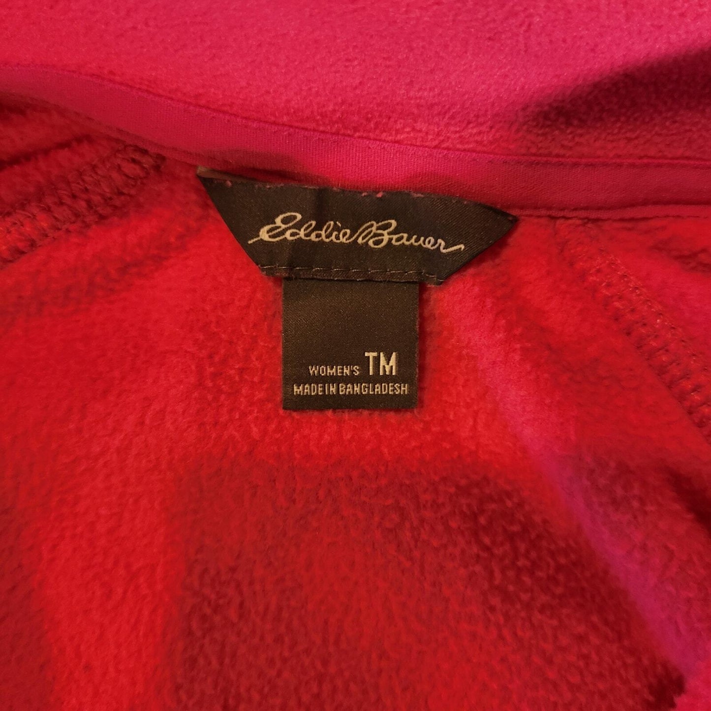 Eddie Bauer Pink Fleece 1/4 Zip Long Sleeve Pullover Tall Medium