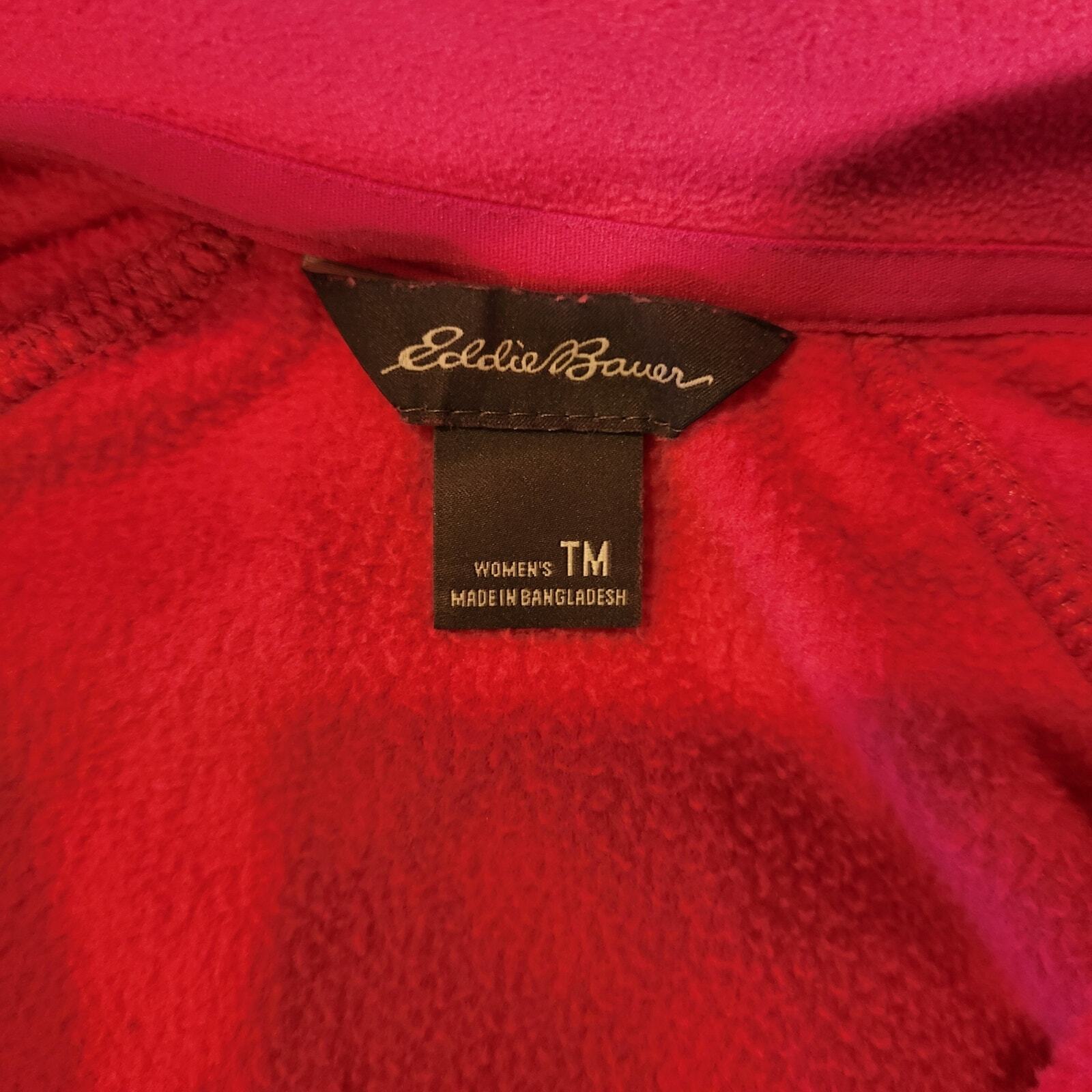 Eddie Bauer Pink Fleece 1/4 Zip Long Sleeve Pullover Tall Medium