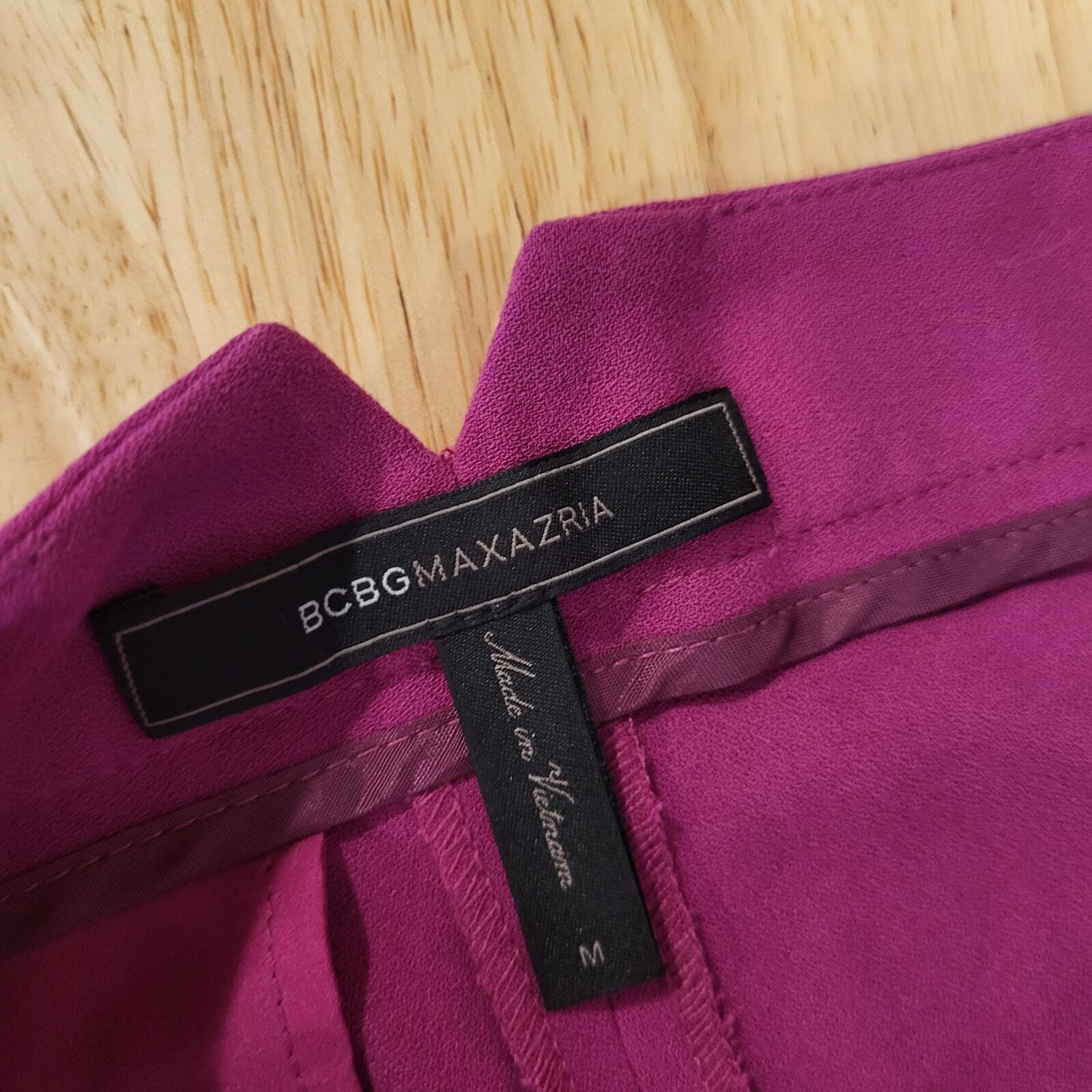 BCBGMAXAZRIA Medium Pink Wide Leg Flat Front Trouser Pants Pockets 
