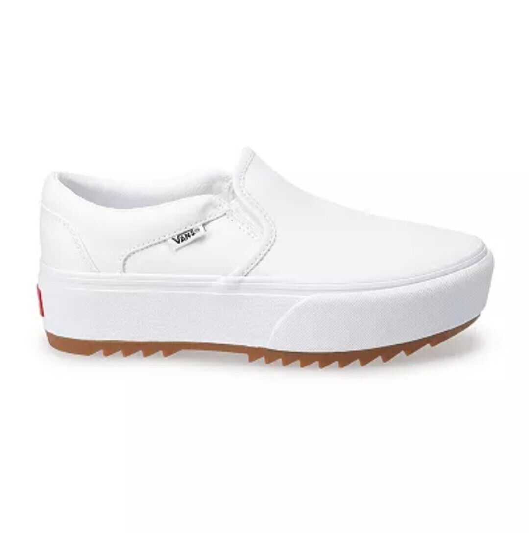 New With Tag Yellow Vans Asher Platform ST Women's Slip-on Canvas Shoes 9.5
