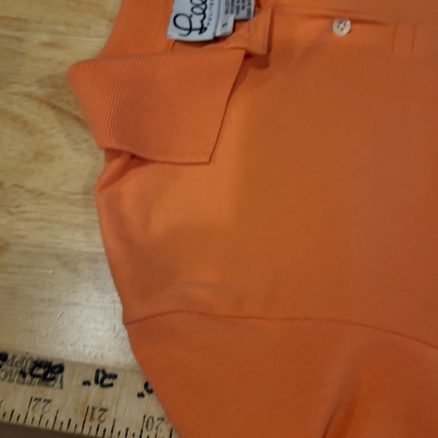 Lilly Pulitzer orange golf polo small collared button 18" pit 2 pit