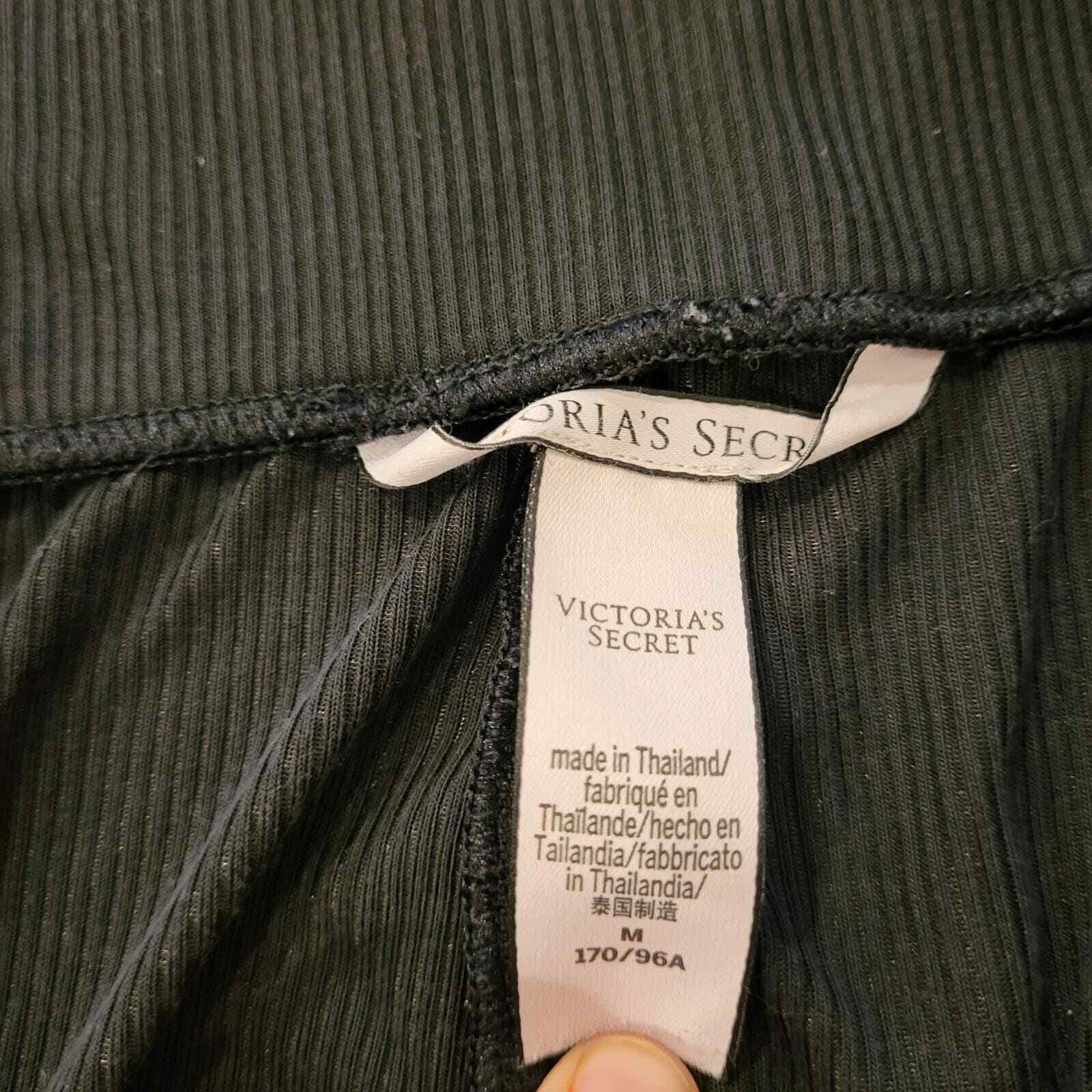 Black Victoria Secret Cuff Ankle Sleep Bottoms Med. 30" Waist 29" Waist to Hem