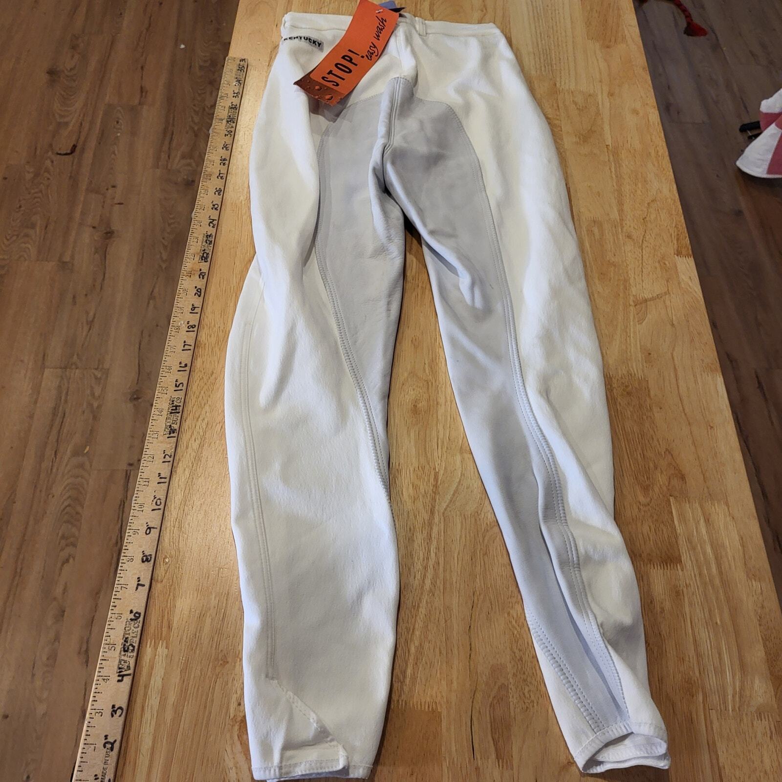 NWT Kentucky White Riding Pants Leather 26"waist 26" inseam