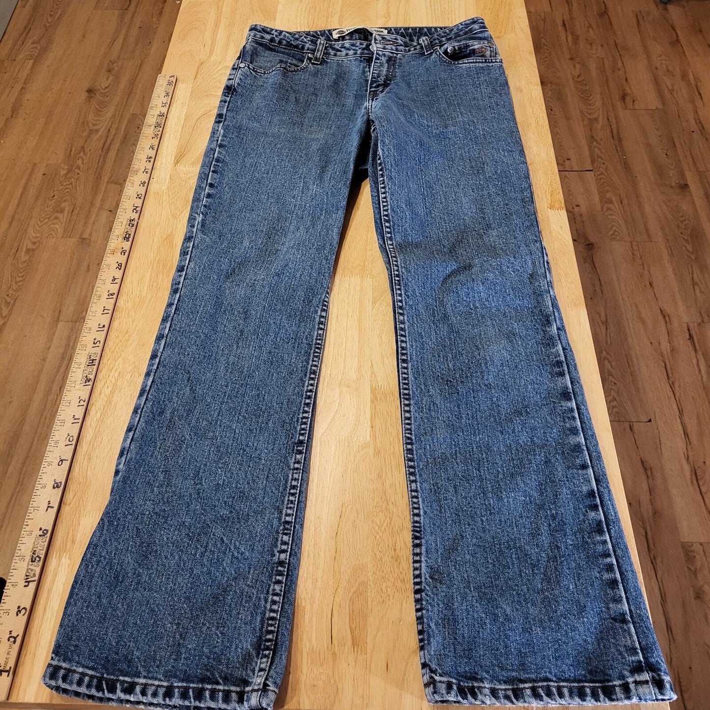 Harley Davidson Size 8 Boot Cut Medium Wash & Weight Denim Jeans 