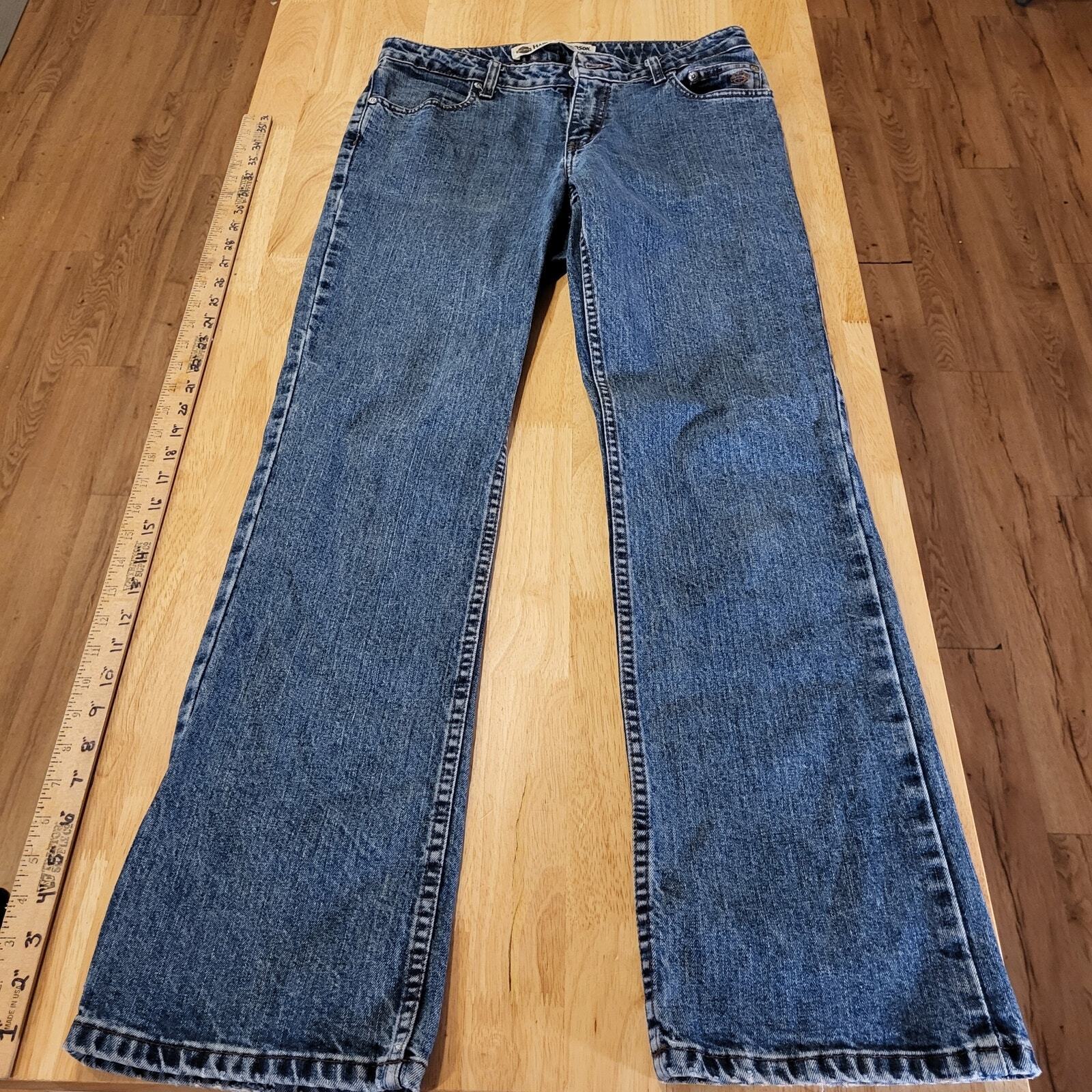 Harley Davidson Size 8 Boot Cut Medium Wash & Weight Denim Jeans 