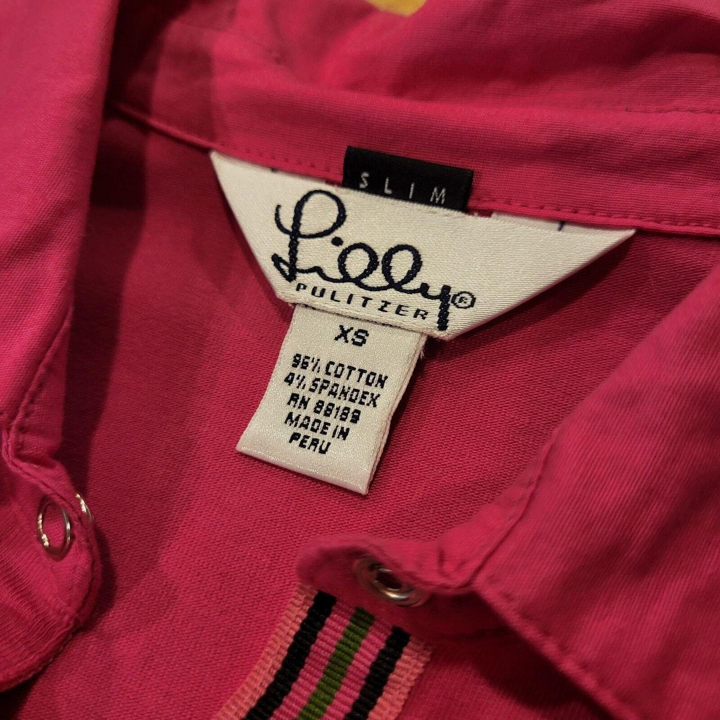 Lilly Pulitzer Pink Long Sleeve Golf Polo contrast detail small