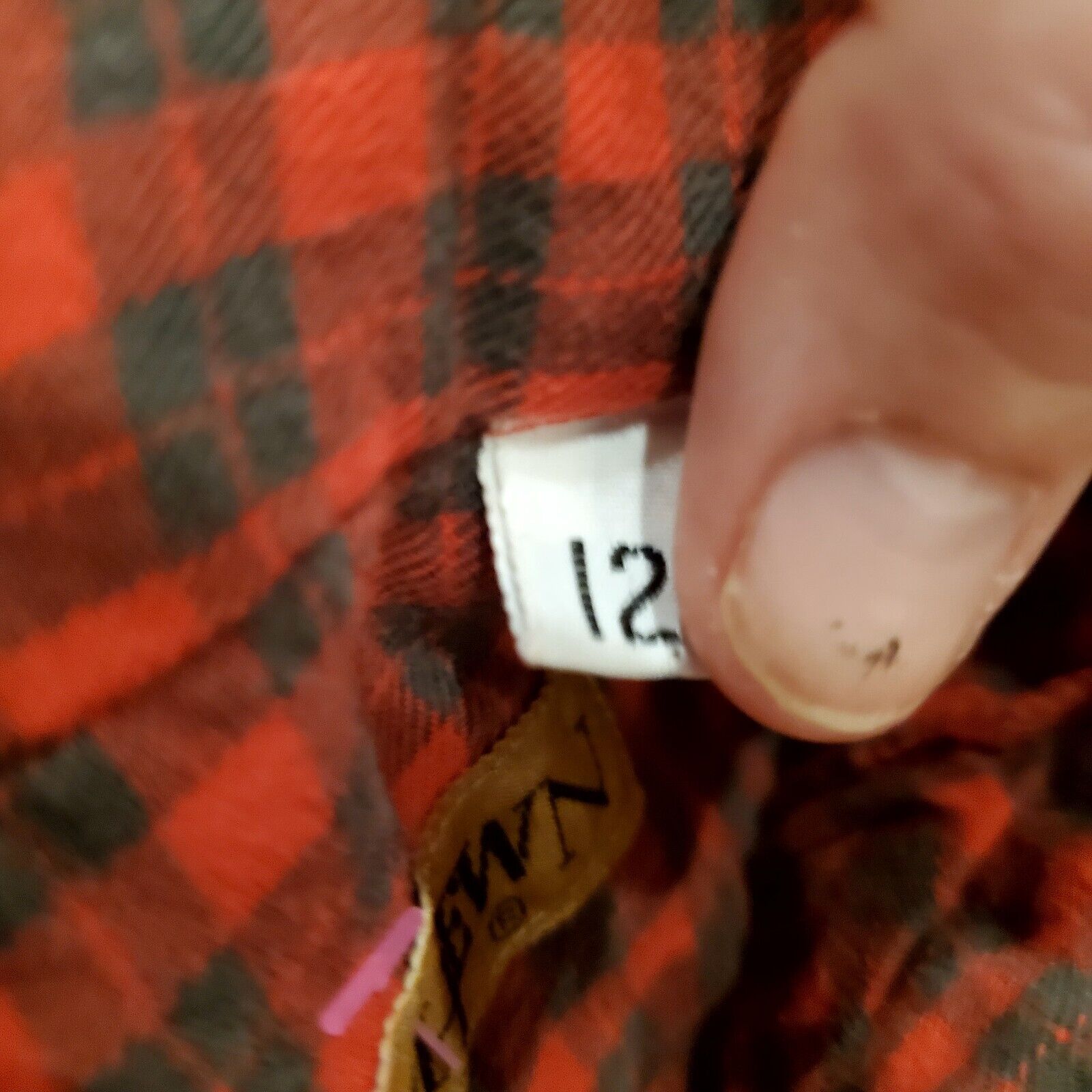 Vintage Ruff Hewn Red Plaid Flannel Shirt Button Yoke Detail Made in USA 12