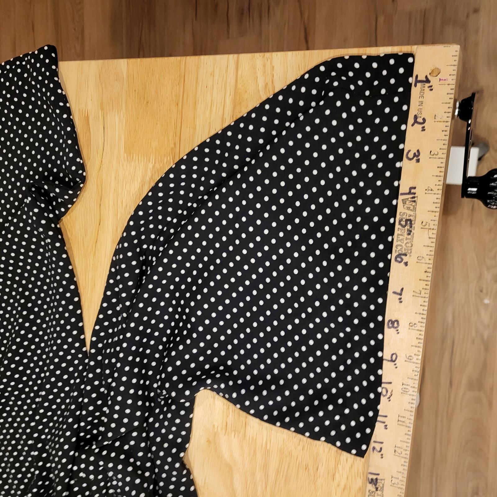 Adriene Vittadini Black & White Polkadot Elastic Waist Wide Leg Palazzo pants