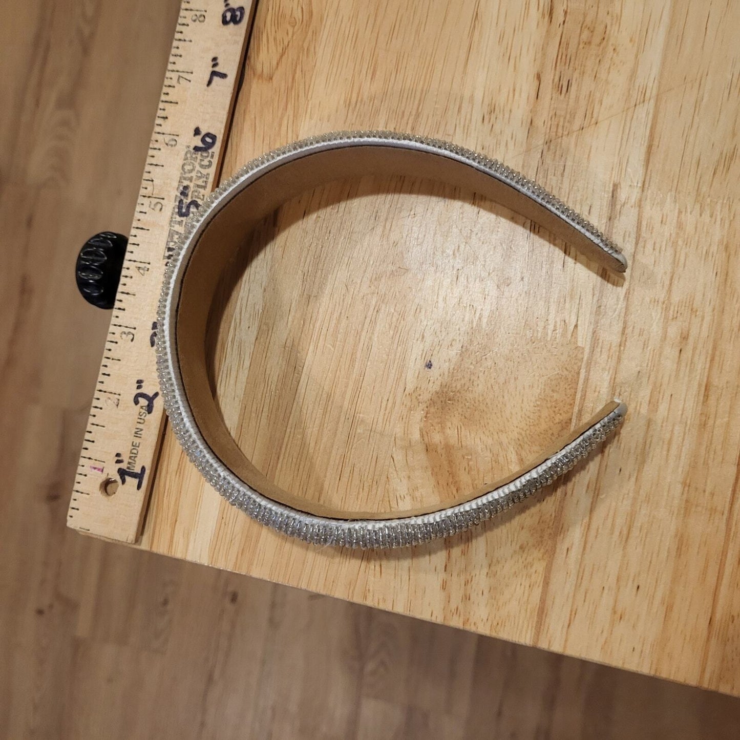 Silver Beaded Headband Never Worn One Inch Wide