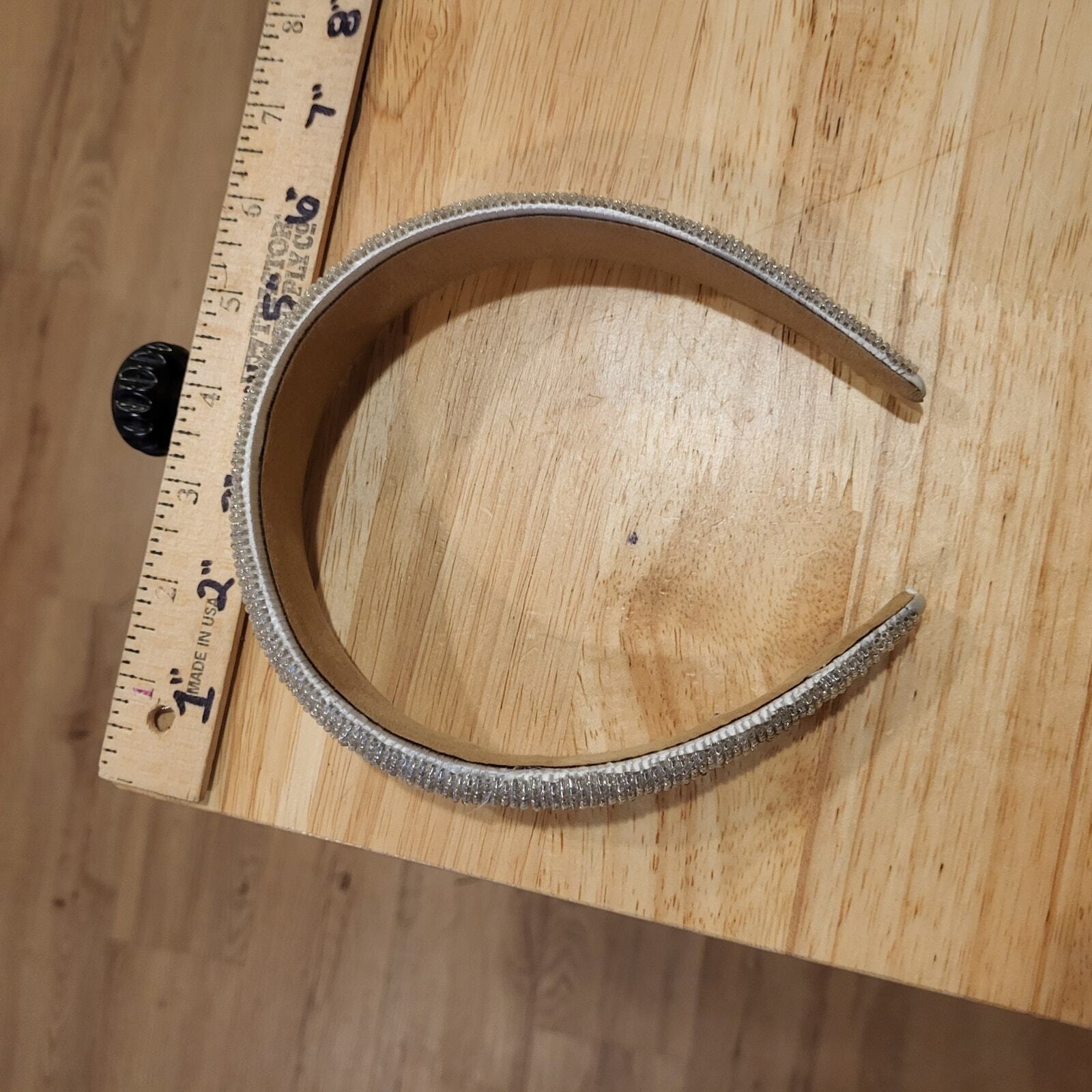 Silver Beaded Headband Never Worn One Inch Wide