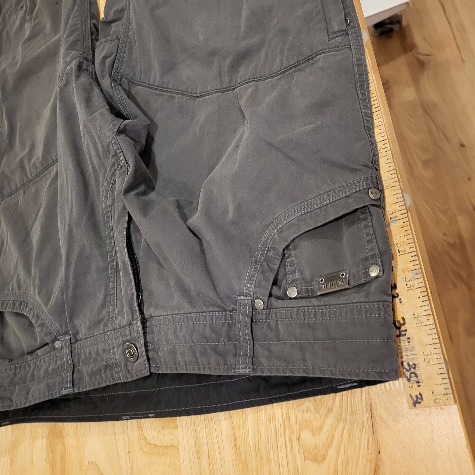 Kuhl Radikal Men's Charcoal Pants Pocket Knee Detail (Some Wear & Staining)