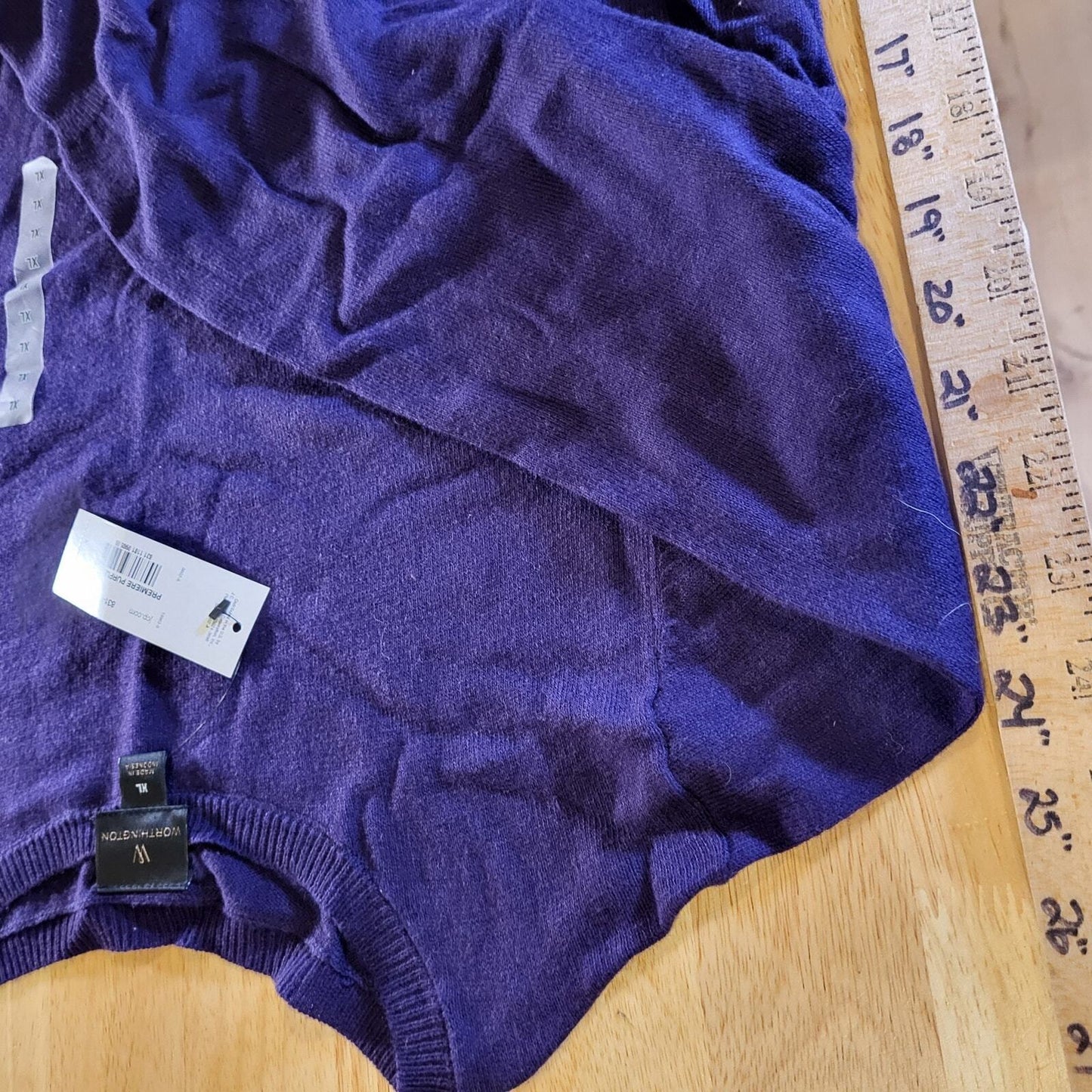 NWT Purple Knit Long SLEEVE Worthington  Sweater 20" P2P