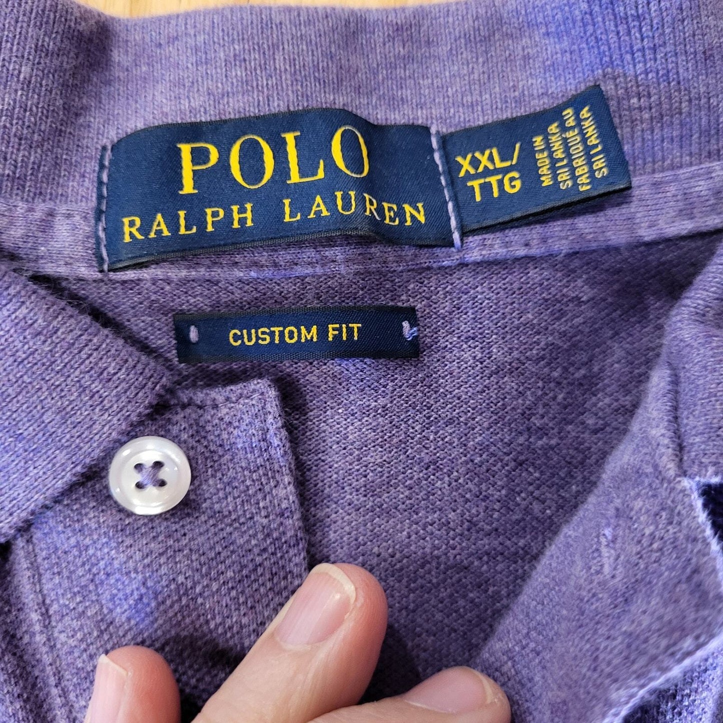 Purple Polo Ralph Lauren Cutson Fit XXL Golf Polo Knit Stretch Cotton Green Logo