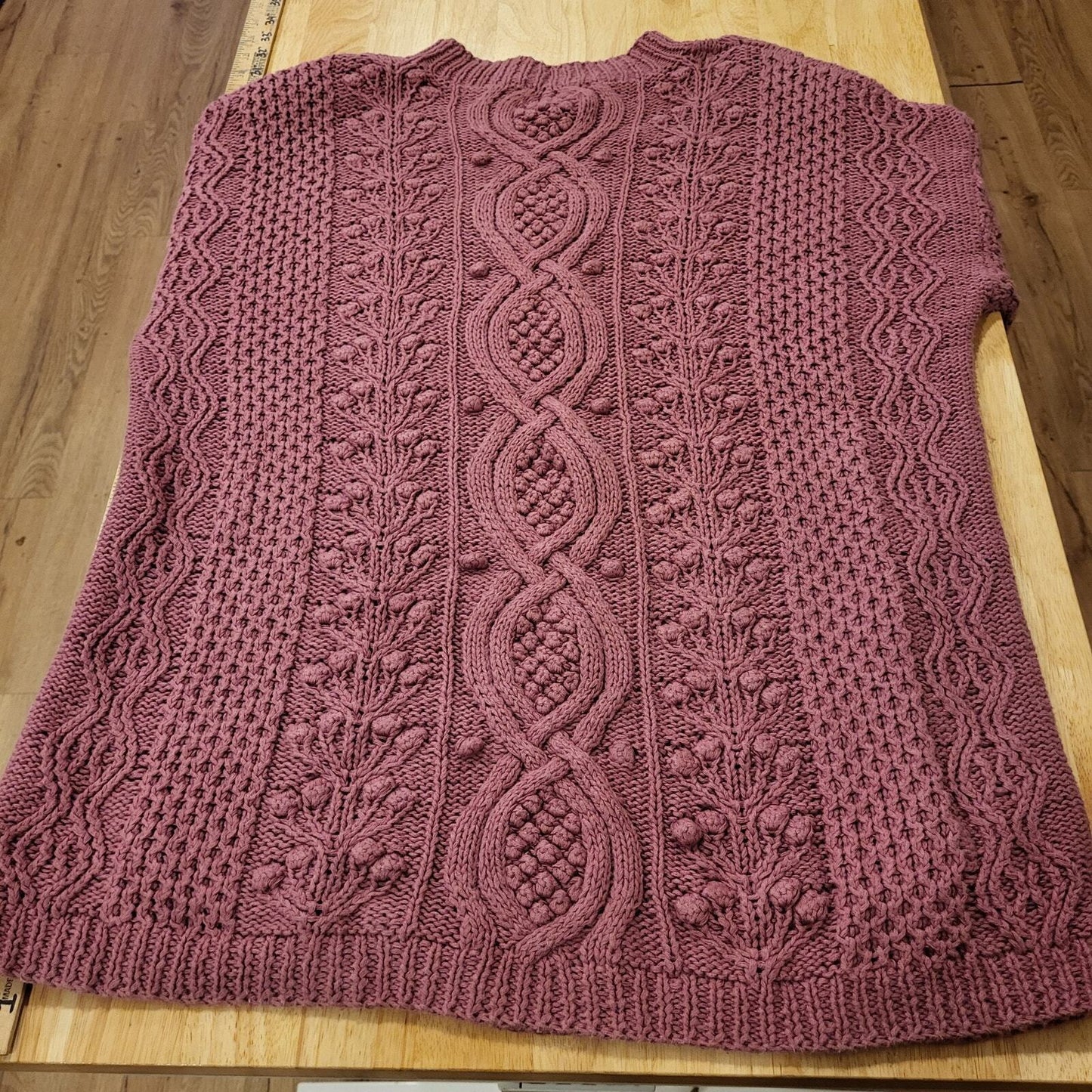 Express Tricot Vintage 90's Chunky Handknit Pink Sweater Ramie Cotton Large