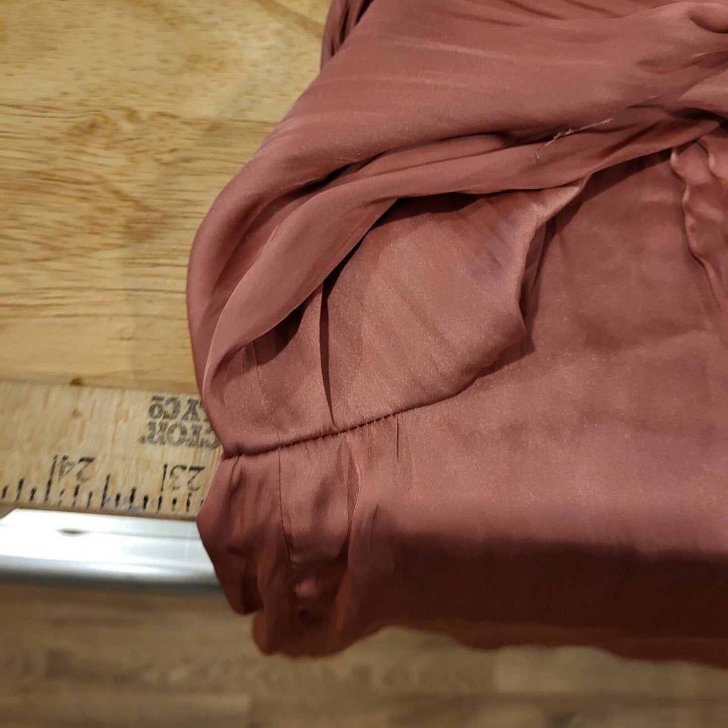 Re-Imagined J. Crew Pink Satin Long Balloon Sleeve Tie Pleat Detail Blouse 23"