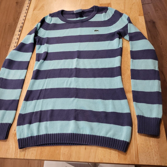 Lacoste Turquoise Blue Long Sleeve Sweater Size 38 17" Pit 2 Pit 25" Length