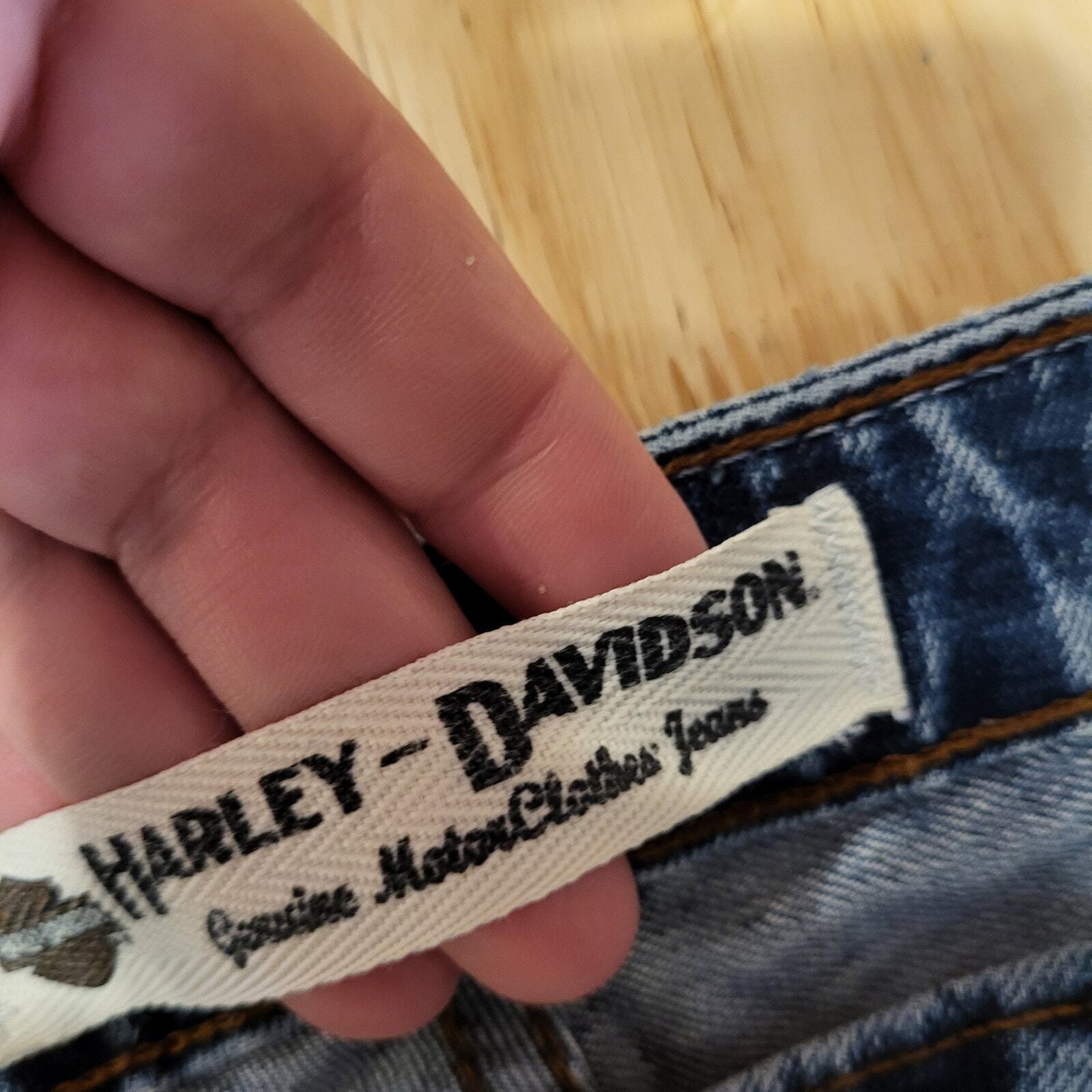 Harley Davidson Size 8 Boot Cut Medium Wash & Weight Denim Jeans 